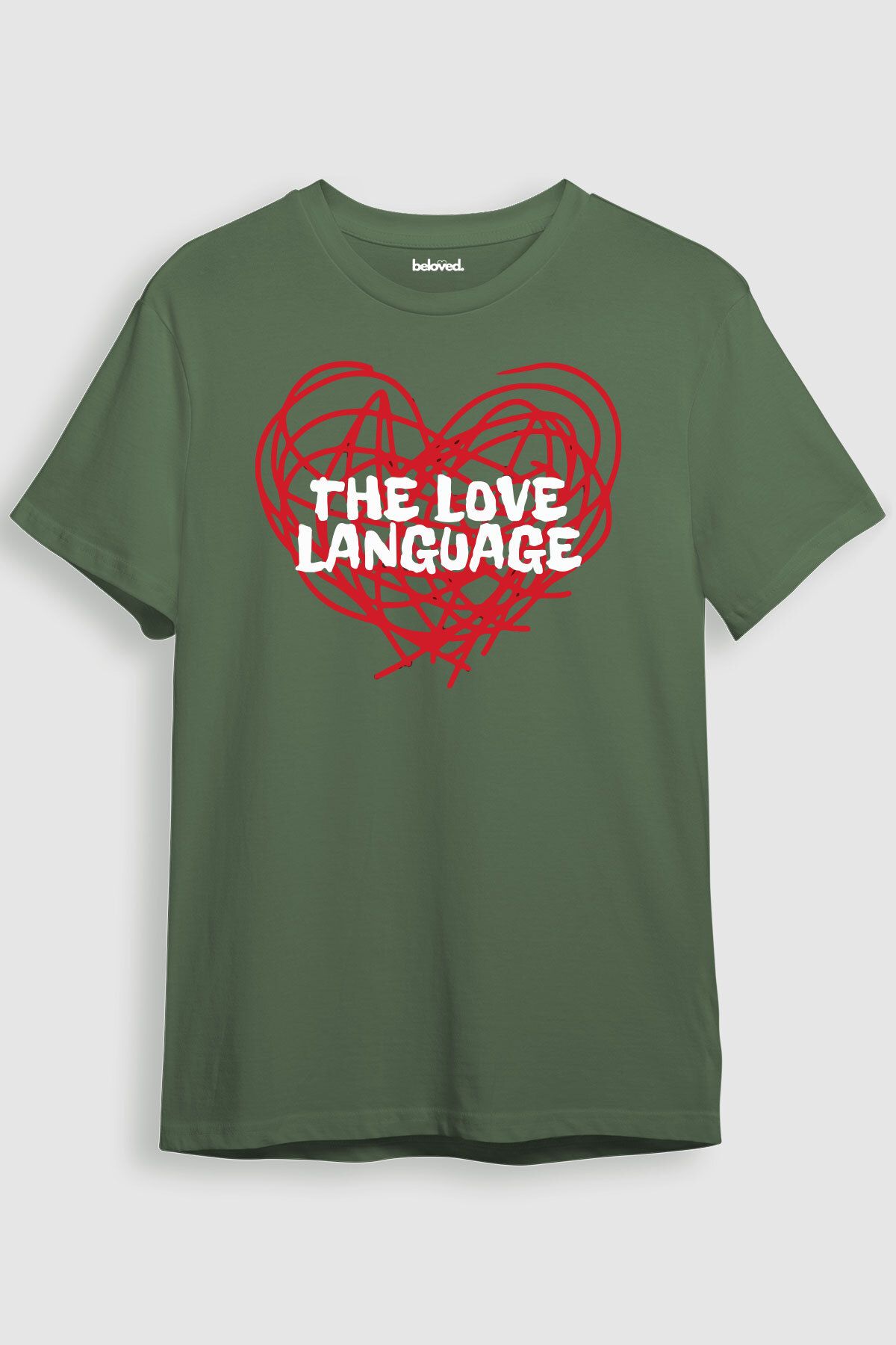 beloved.co aşkın dili love language yazılı baskılı t-shirt