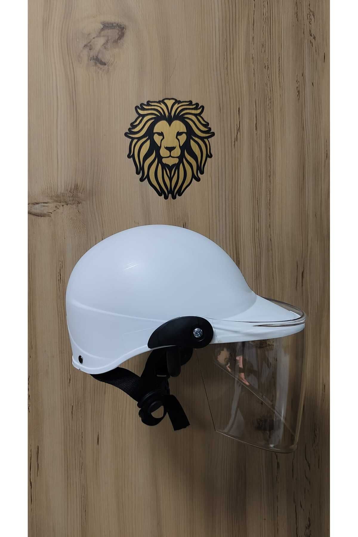 Leos -LEOS MOTOR-JOKEY KASK-CAMLI MODEL-BEYAZ RENK-YERLİ ÜRETİM-