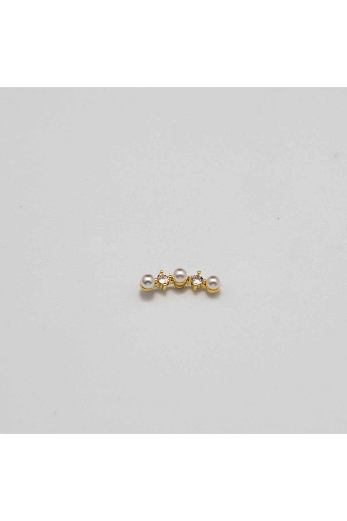 Piercing by Sever İNCİ VE ŞEFFAF TAŞLI MODEL ÇELİK PIERCING… ALTIN/GOLD RENKLİ (TARGUS HELIX CONCH FLAT)
