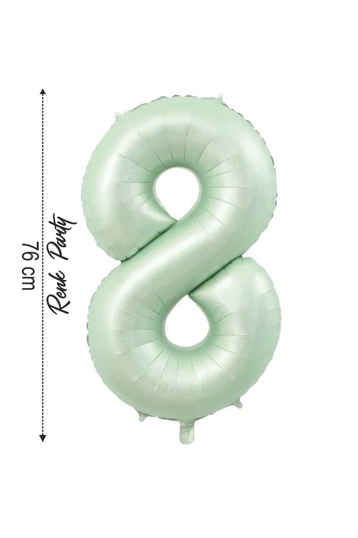 renk party Folyo Balon 8 Rakamı Helyum Balon 76 Cm Yeşil Renk - 8 Yaş Balonu - 8 Rakam Balon - 34 Inch