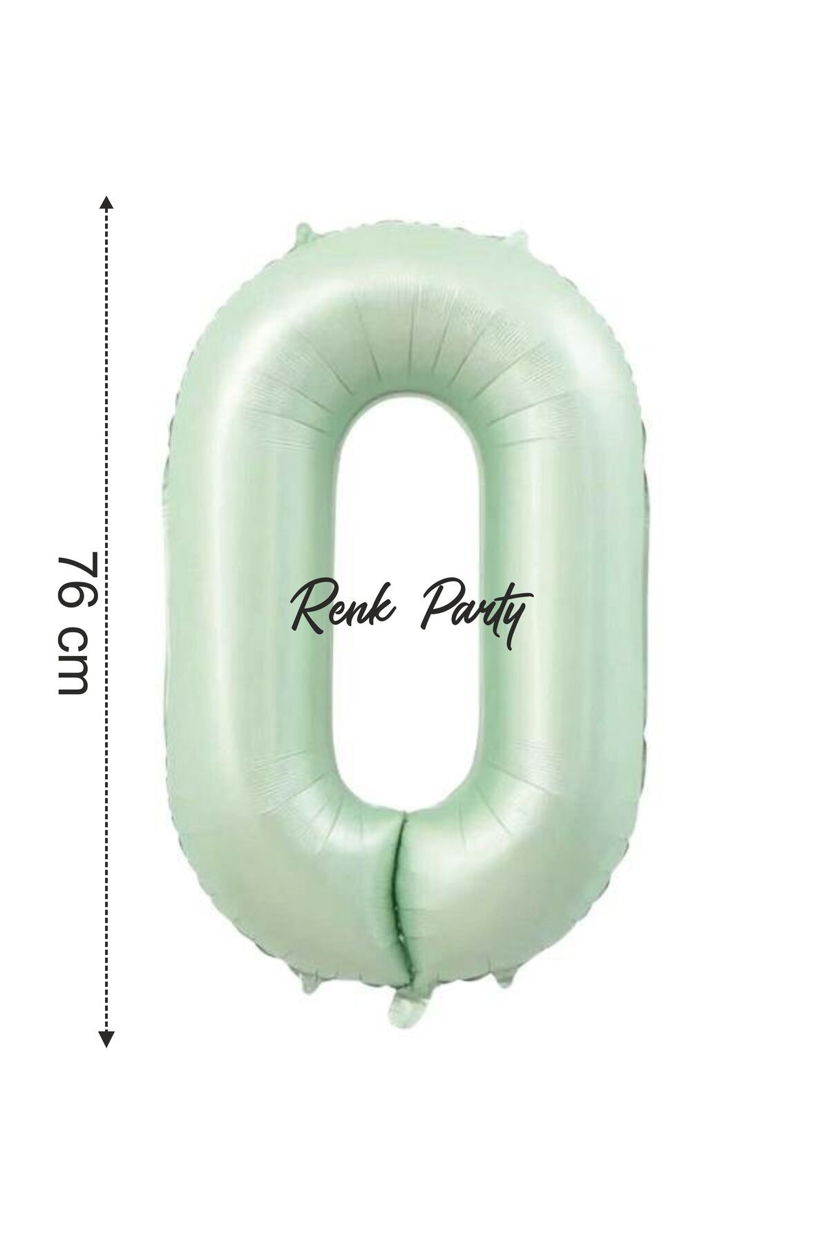 renk party Folyo Balon 0 Rakamı Helyum Balon 76 Cm Yeşil Renk - 0 Yaş Balonu - 0 Rakam Balon - 34 Inch