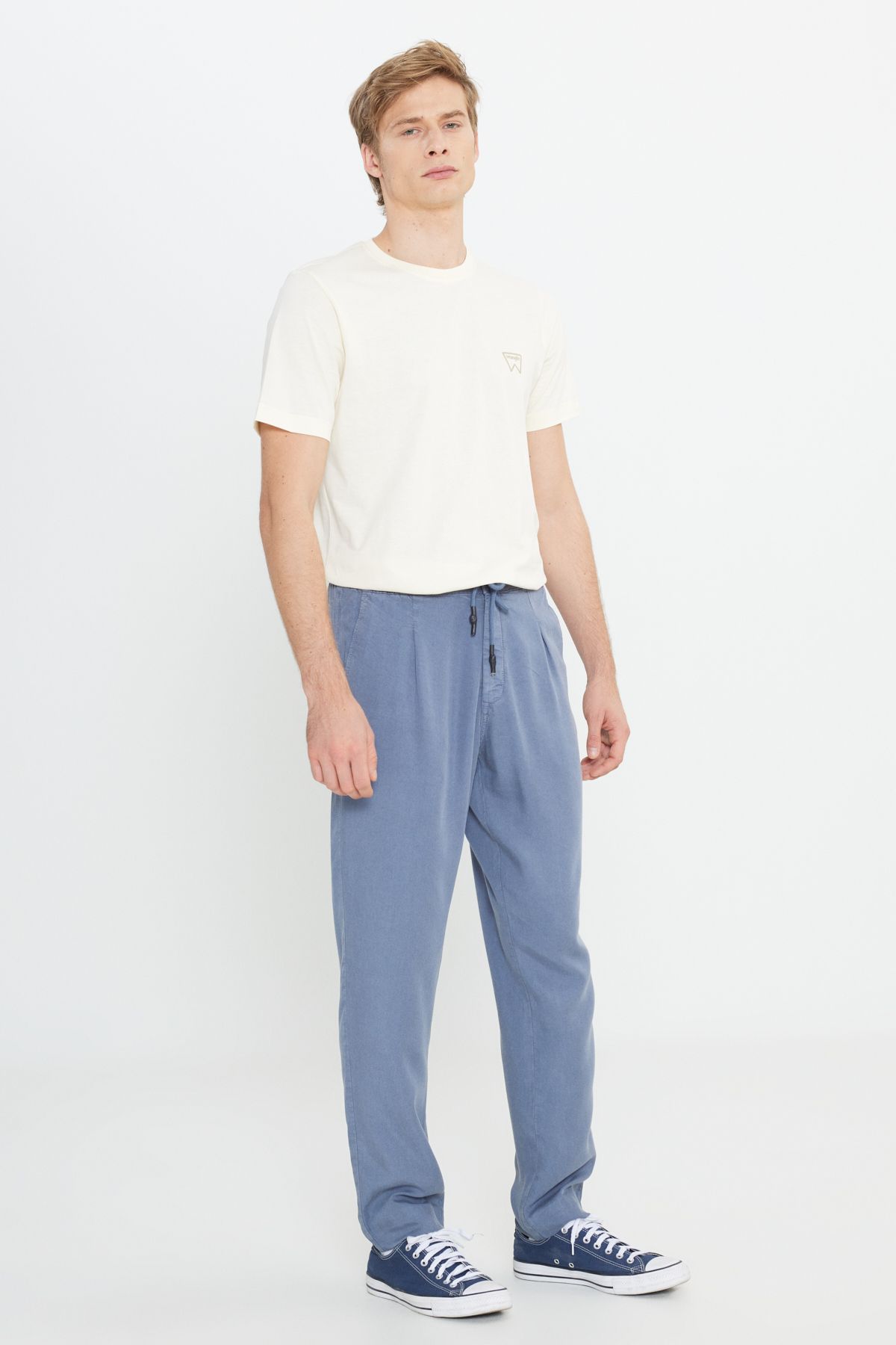 WRANGLER W221266TF İndigo Erkek Beli Lastikli Chino Jogger Pantolon