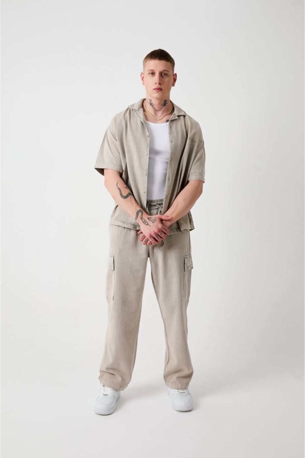 Zen And Men Yazlık Gabardin Gömlek Pantolon İkili Takım