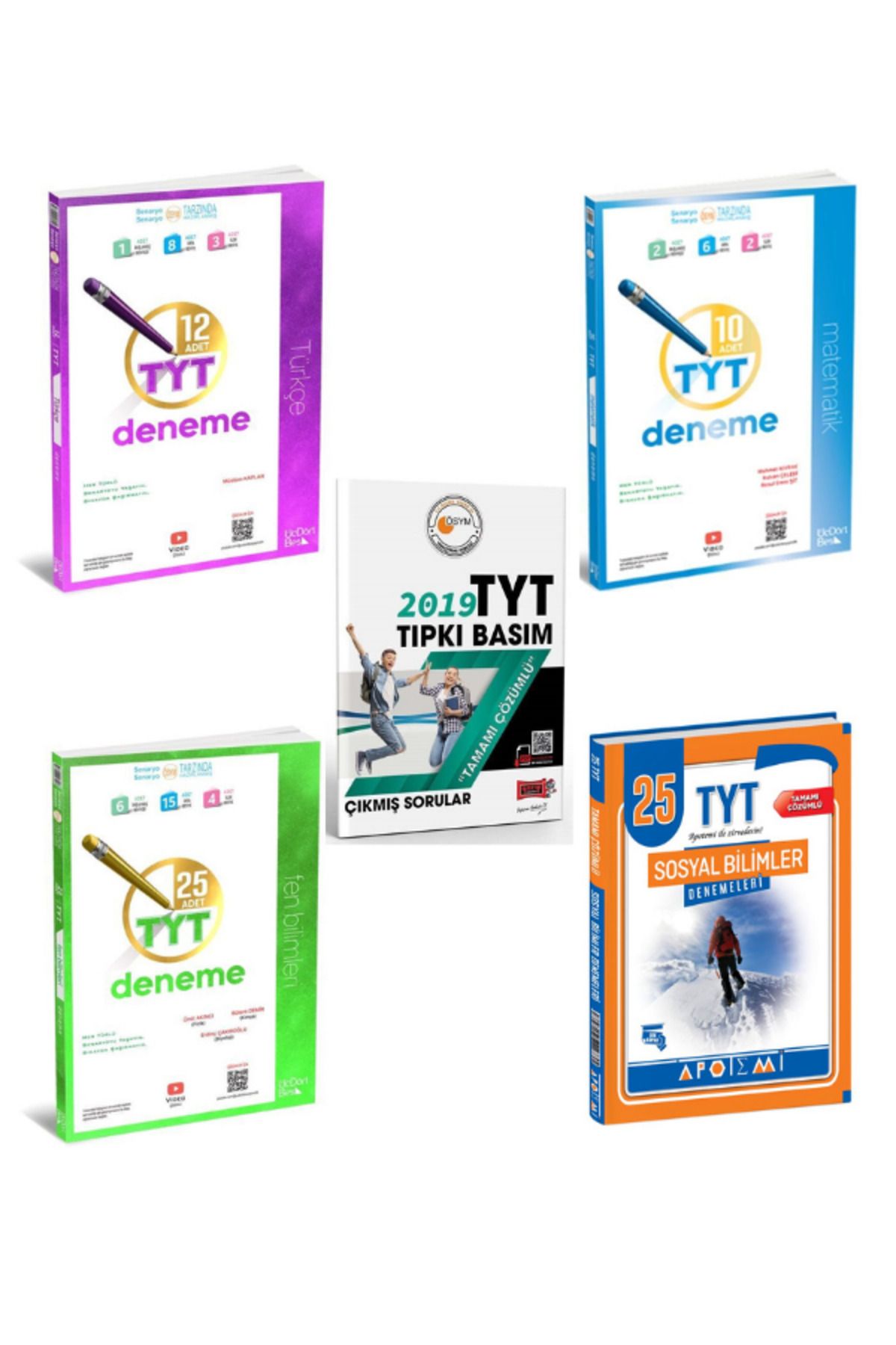 Aydın Yayınları 2025 üçdörtbel tyt matematik türkçe fen ve apotemi tyt sosyal branş deneme+ tyt tıpkı basım