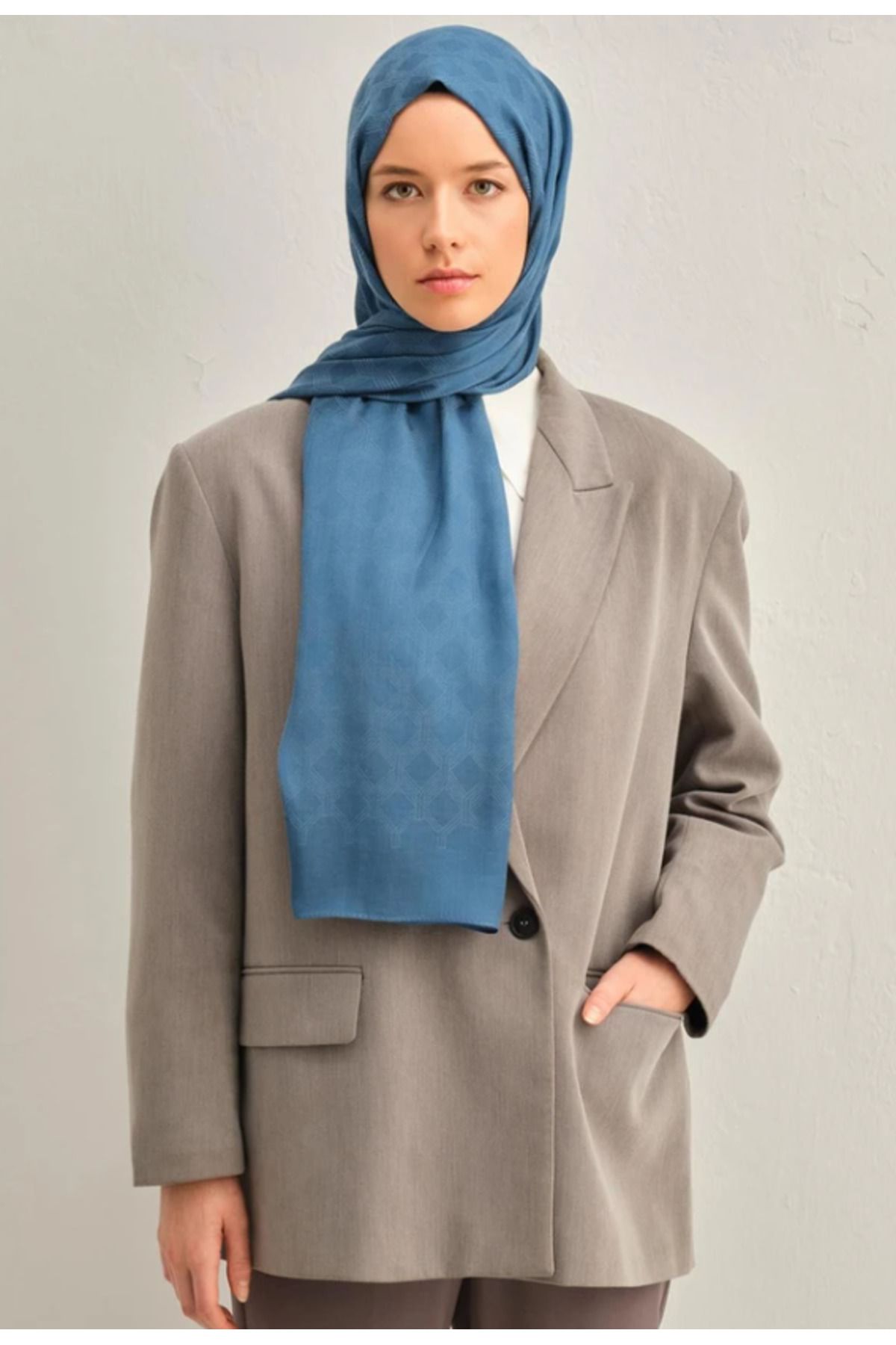 Armine Trend Lyon Şal 1-246973 Mavi