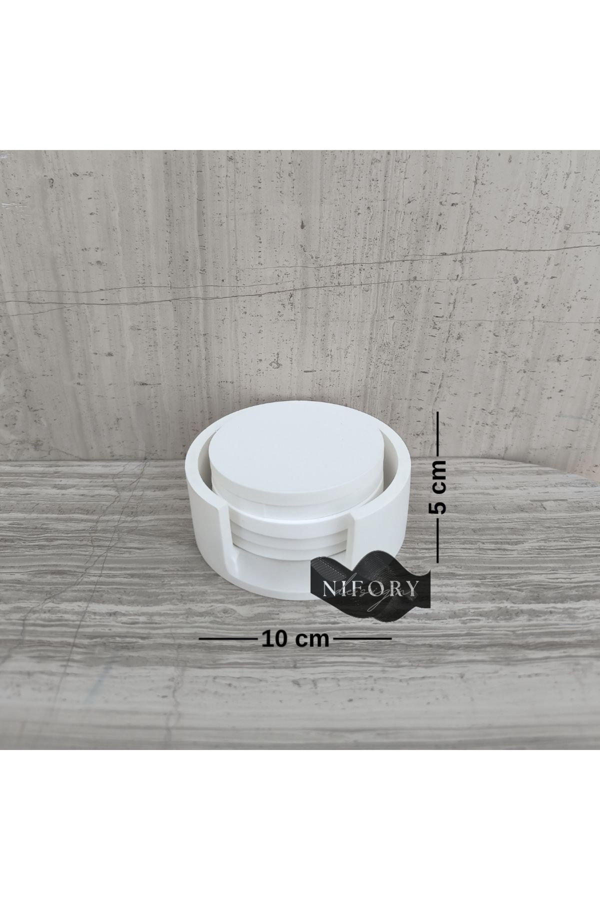 Nifory 520-N0260 Dekoratif Beton Sunum Aksesuar Set Beton Biblo Organizer Takımı Çok Amaçlı Dekoratif Set