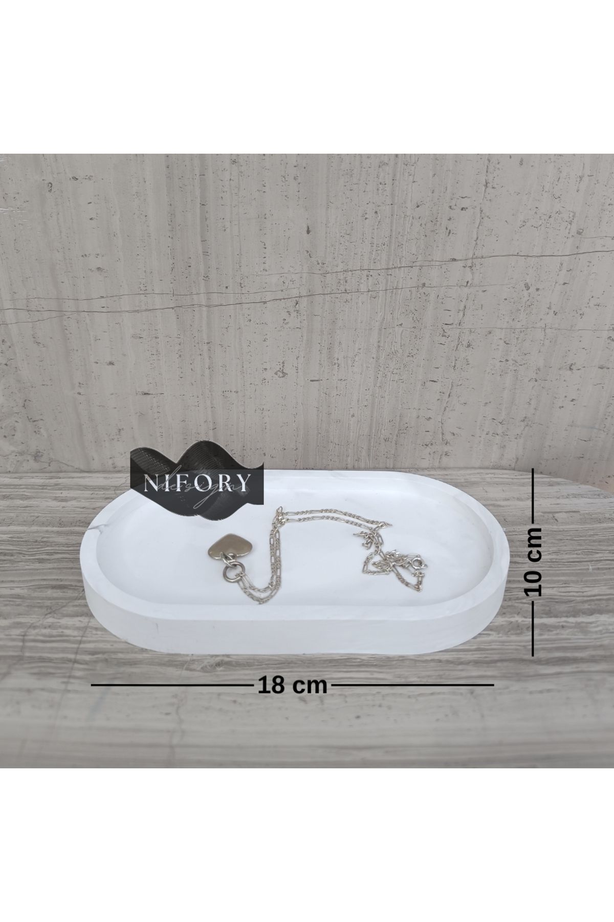 Nifory 520-N0256 Dekoratif Beton Sunum Aksesuar Set Beton Biblo Organizer Takımı Çok Amaçlı Dekoratif Set