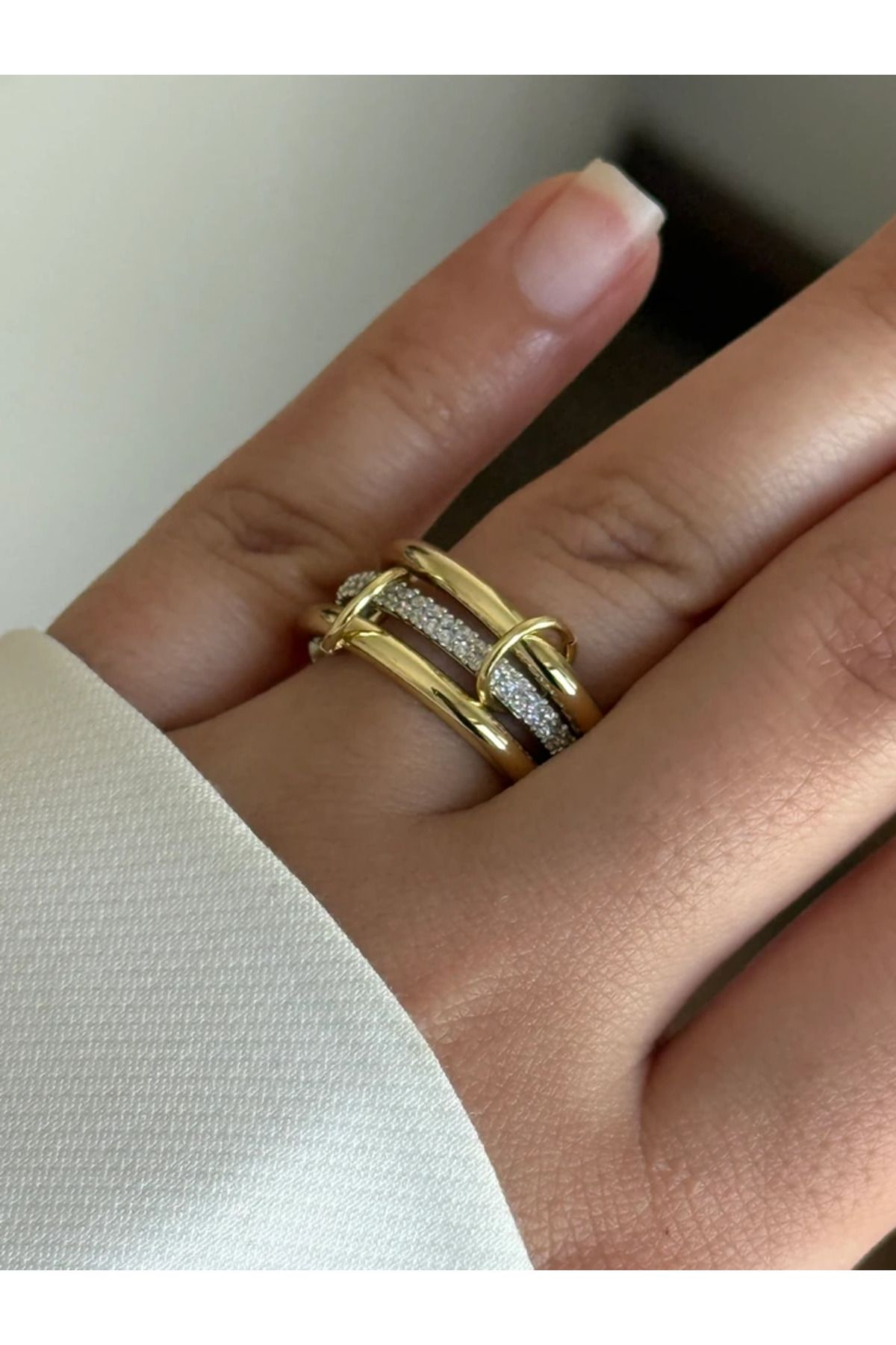 RoseandRoses Çoklu Trend Yüzük Gold-Gümüş