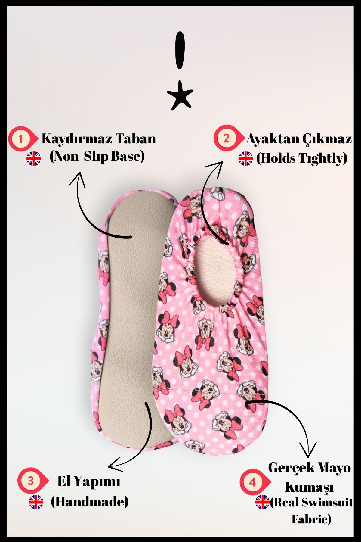 Beniizle Unisex Bebek Çocuk Kaydırmaz Taban Deniz Ayakkabısı Havuz Patiği fotoğrafı 2 (önizleme)