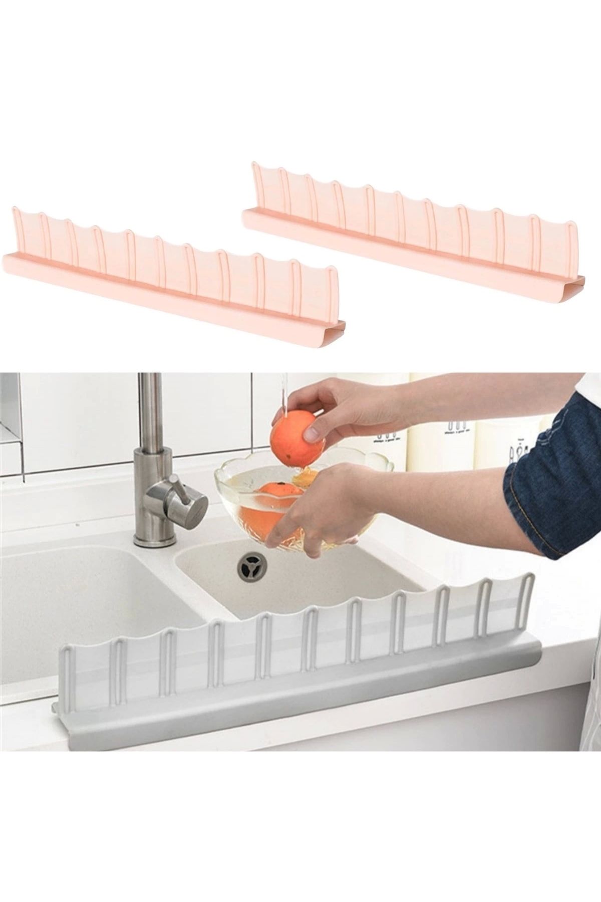 STOREMAX Vantuzlu Kauçuk Sıvı Su Sızdırmaz İzalasyon Mutfak Banyo Duş Bariyeri Lavabo Kenar Tutucu Set (5047)