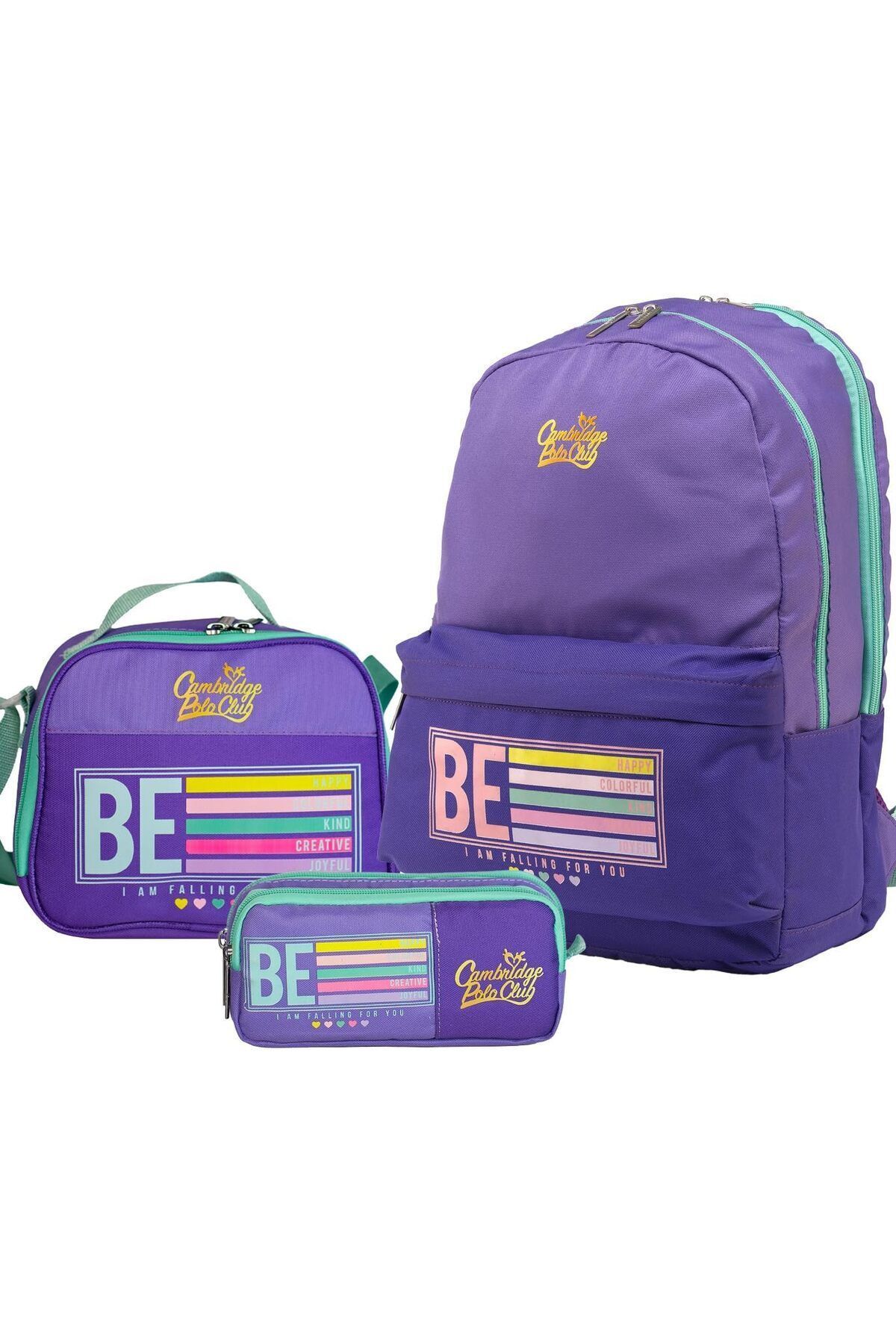 DERİK Polo Club Be Happy Çift Ana Bölmeli Unisex Çocuk İlkokul Çanta Set 1122015