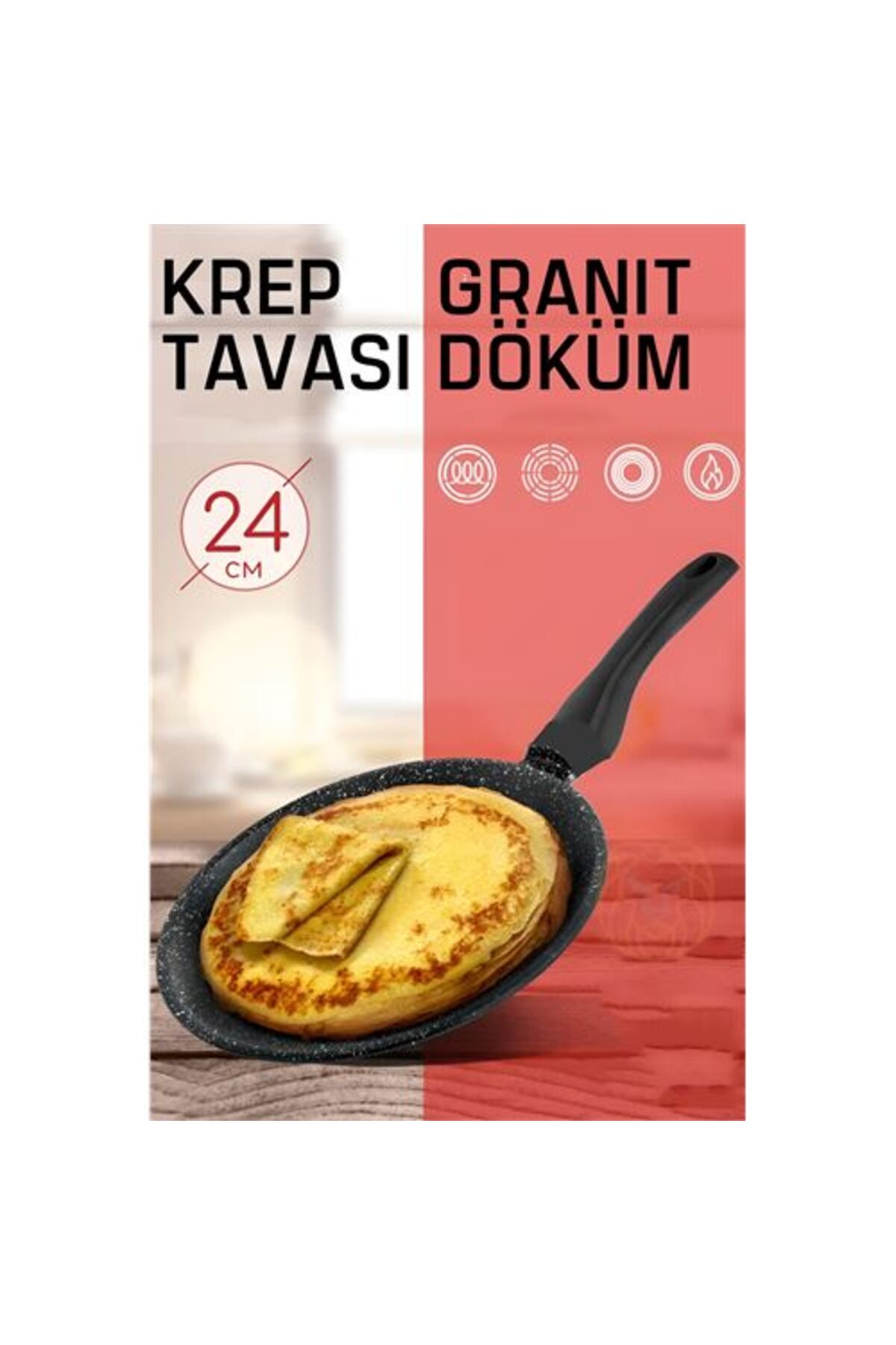 Skygo Krep Tavası Granit Döküm Profesyonel