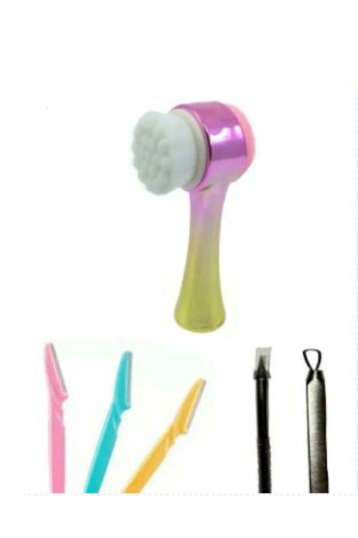 KAİZEN Xx-36 479 Renkli 3lü Set- Yüz Temizleme Fırçası Elma Şekeri +üçlü Kaş Ust.+ 2 Li Temizl Komedon