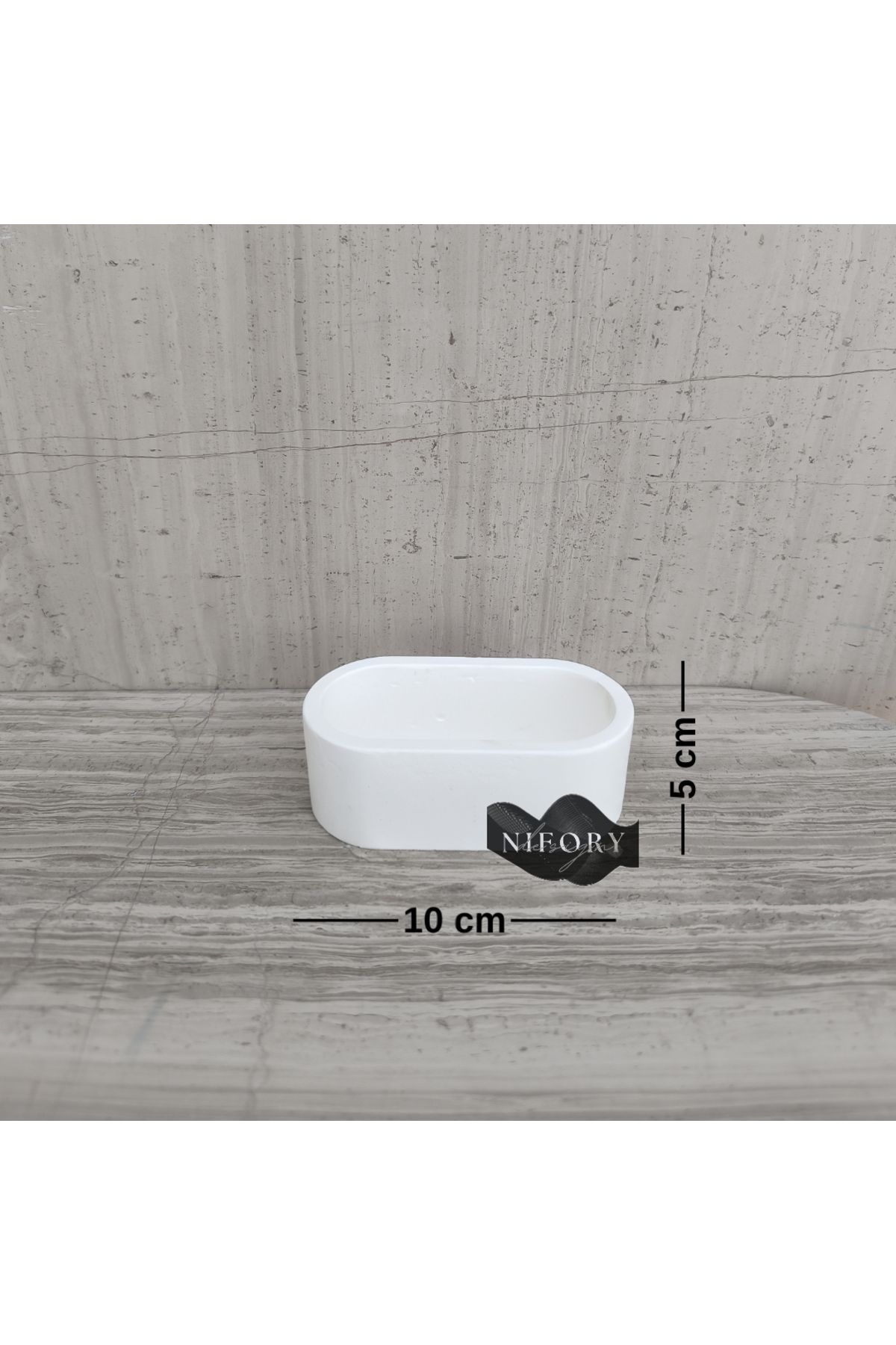Nifory 520-N0265 Dekoratif Beton Sunum Aksesuar Set Beton Biblo Organizer Takımı Çok Amaçlı Dekoratif Set