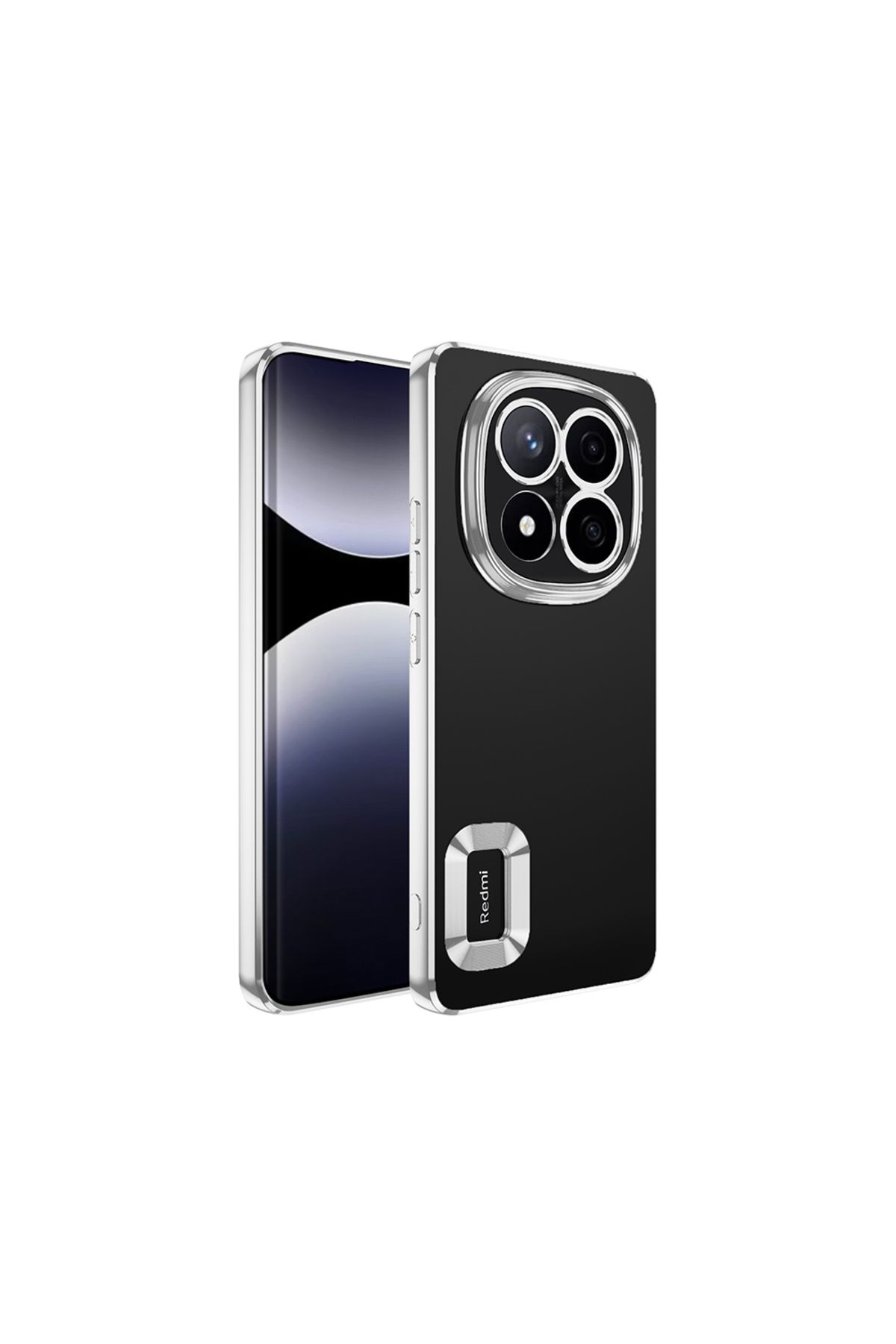 Sphone Xiaomi Redmi Note 14 Pro 5G Kılıf Kamera Korumalı Kenarları Metalik Lazer Parlak Renkli Logosu Açık