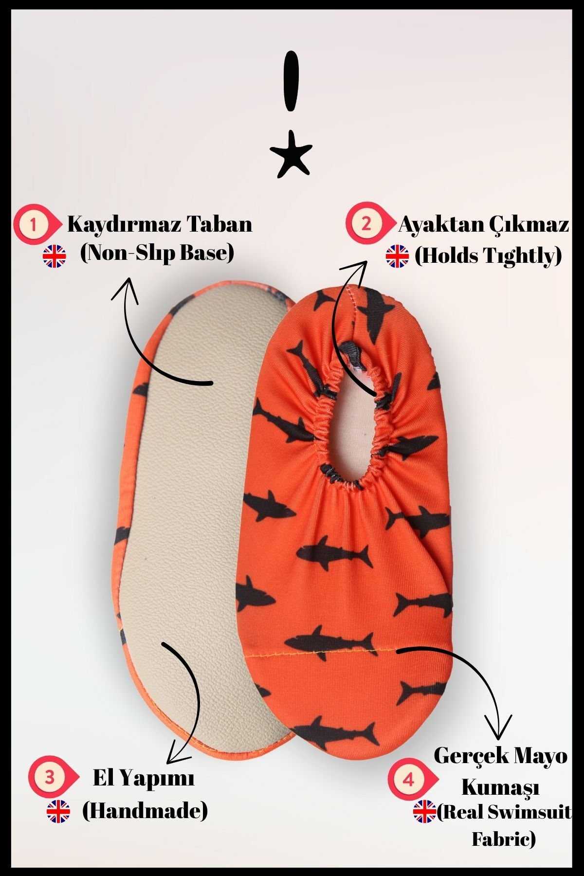 Beniizle Unisex Bebek Çocuk Kaydırmaz Taban Deniz Ayakkabısı Havuz Patiği fotoğrafı 2 (önizleme)