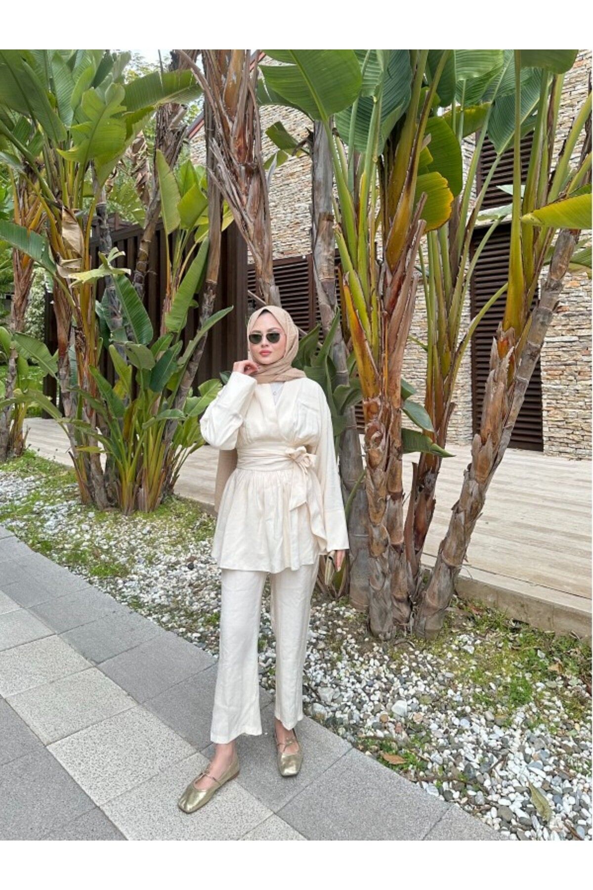 Miraydın Butik Kadın Geniş Kuşaklı Pantolonlu Takım M41332 - Siyah