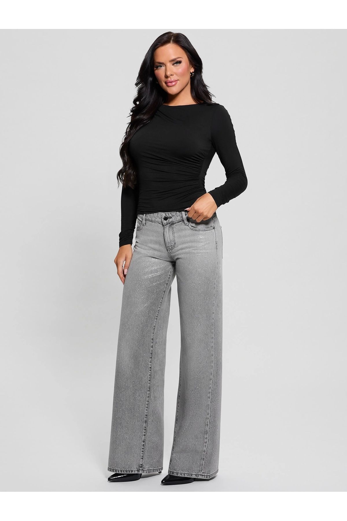 Guess Kadın Palazzo Antrasit Jeans