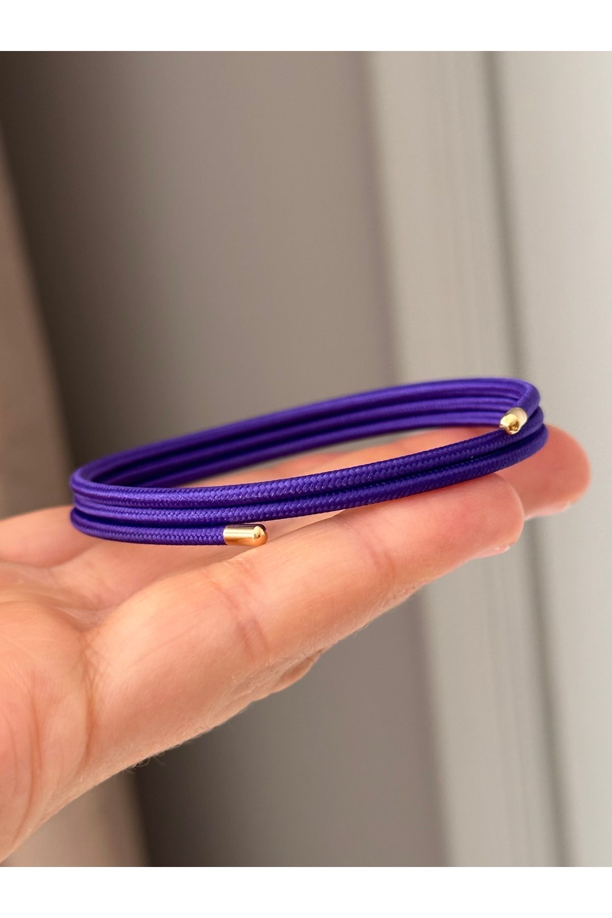 emy by emel luxury silver jewelry Mıknatıslı Mor Dolamalı İp Bileklik