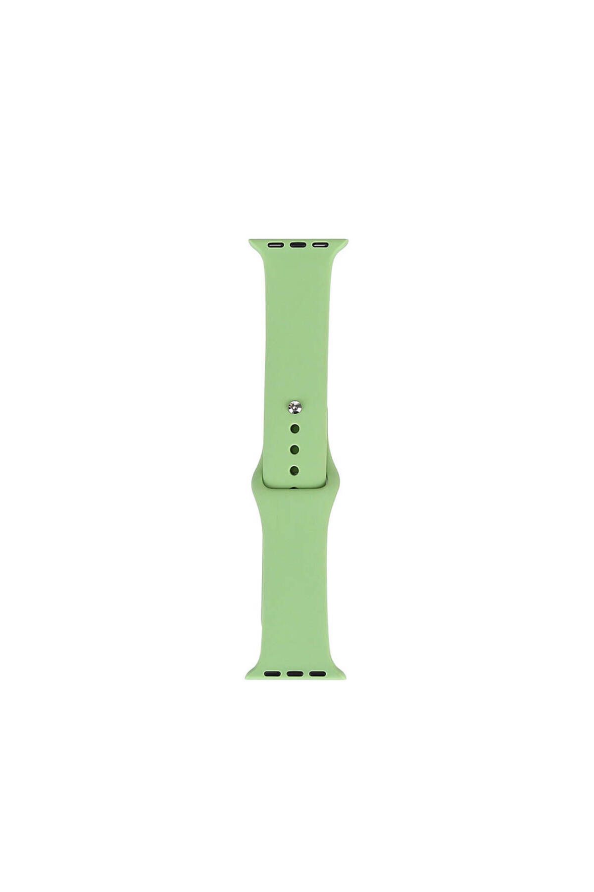 Mergetech Watch 7 41mm Band Serisi Klasik Kordon Silikon Strap Kayış-Mint Green
