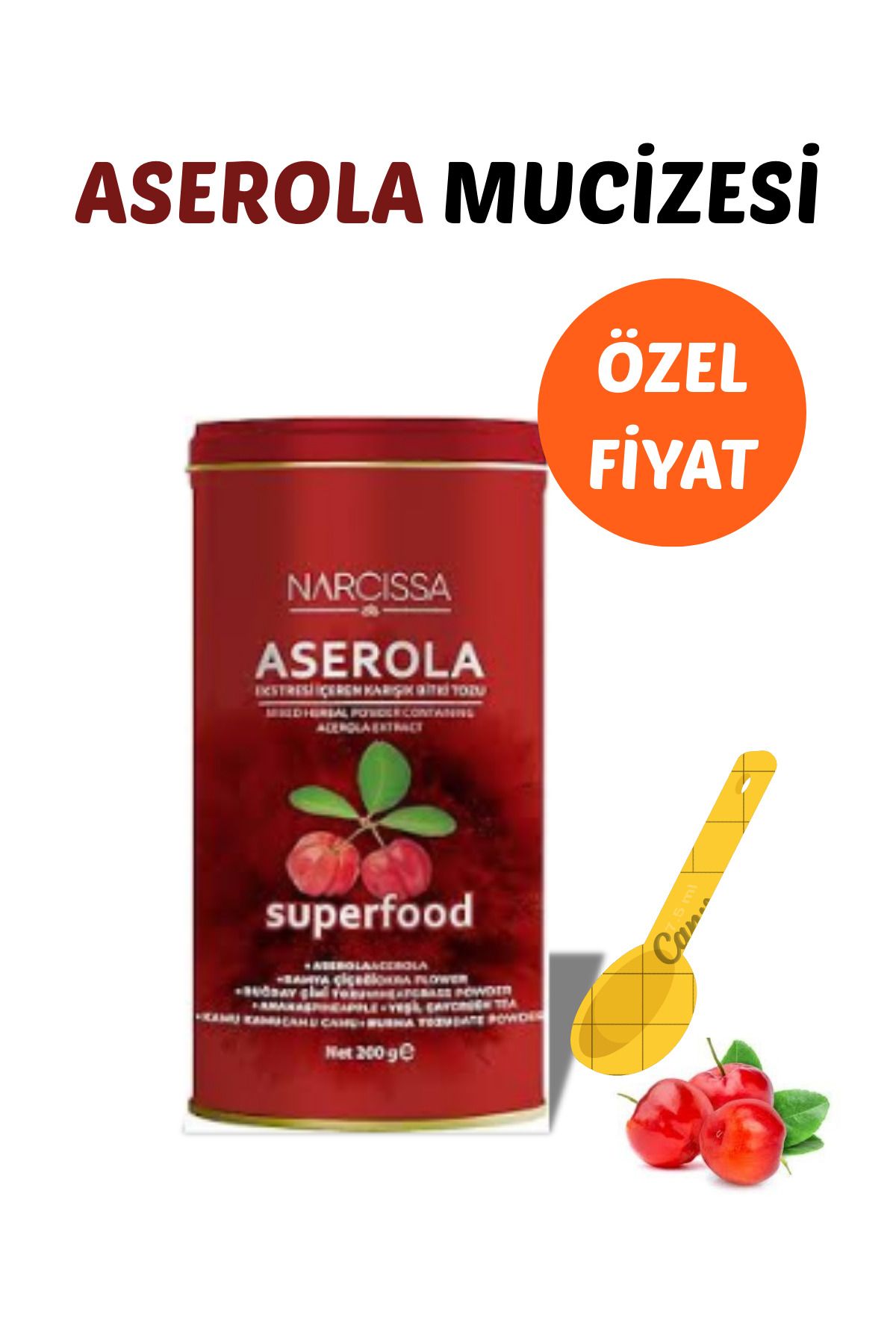 Danışmaz Ticaret Narcissa Aserola Ekstresi İçeren Karışık Bitki Tozu 200 Gr