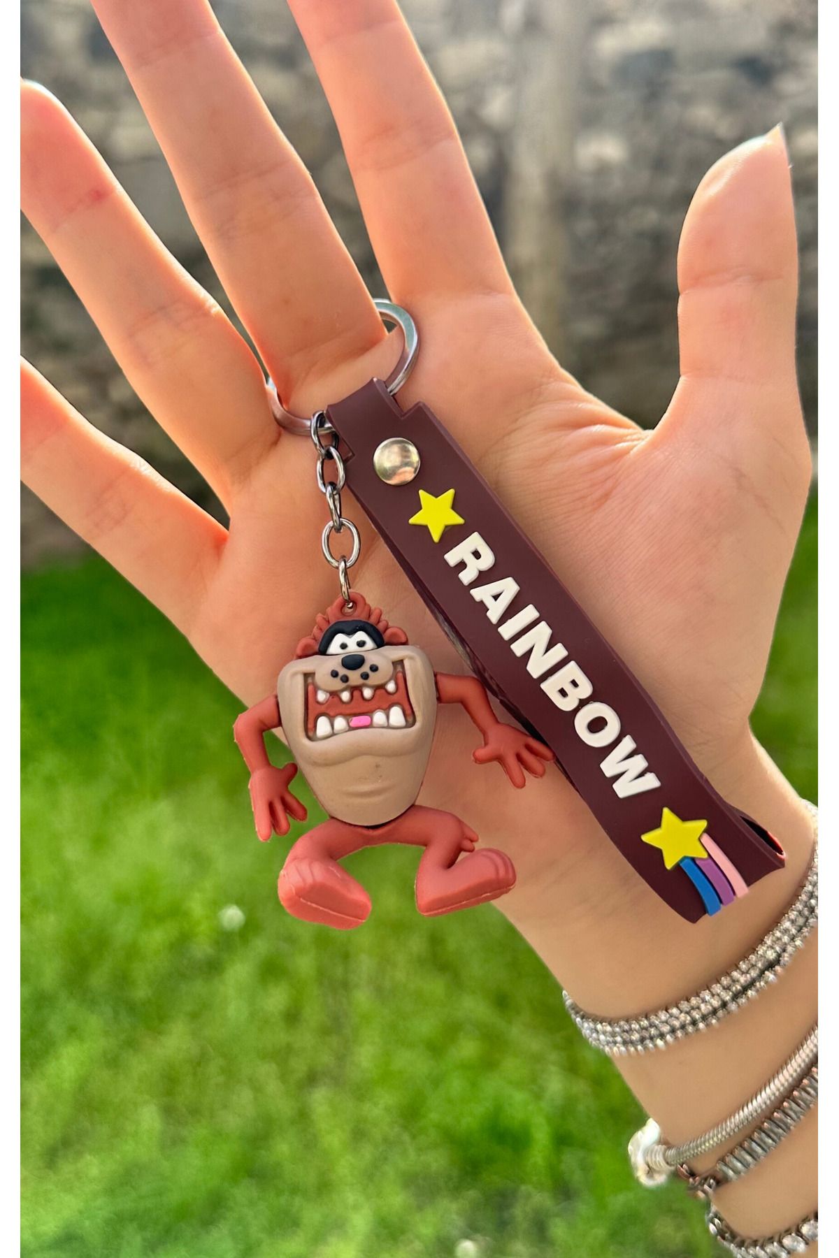 AYZENA 3D Yumuşak Silikon Tazmanya Canavarı (Looney Tunes) Anahtarlık