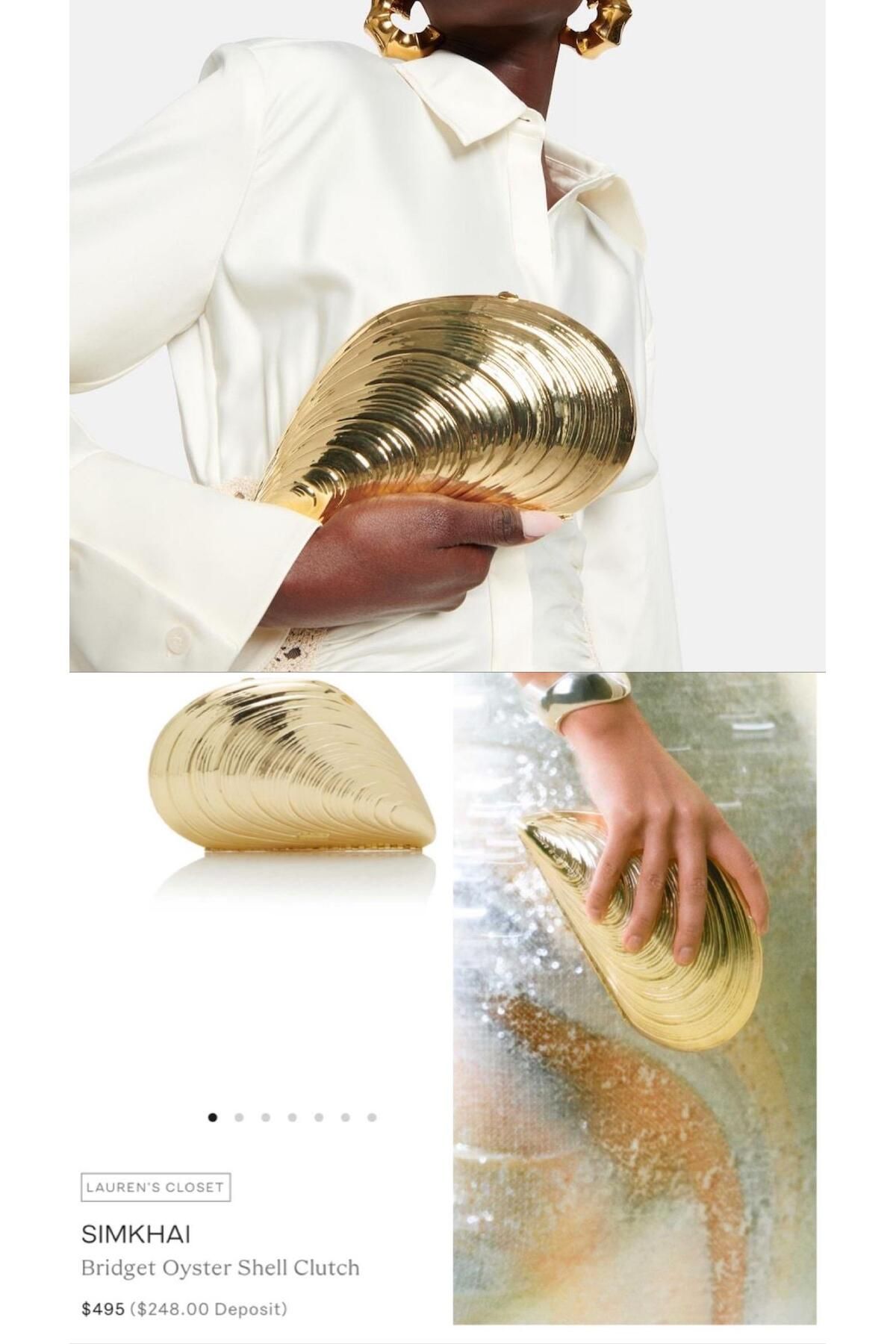 Eataly Shoes Midye Model Gold Kutu Çanta