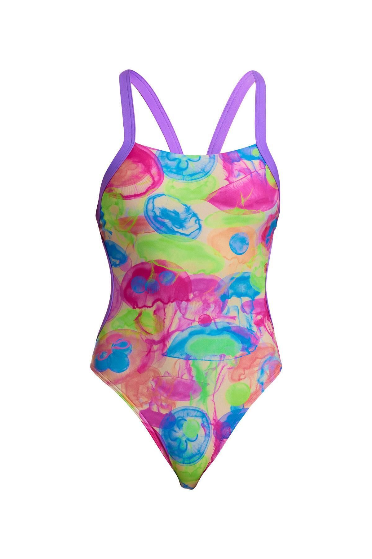 FUNKİTA Funkita BF Sweet Sting Kadın Yüzücü Mayosu – Geniş Askılı, Açık Sırtlı