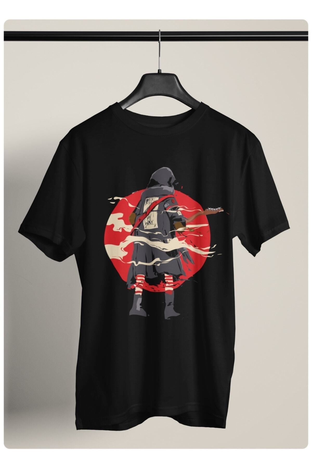 Pisa Art ‘lonely Man’ Ön Baskılı Erkek Bisiklet Yaka T-shirt