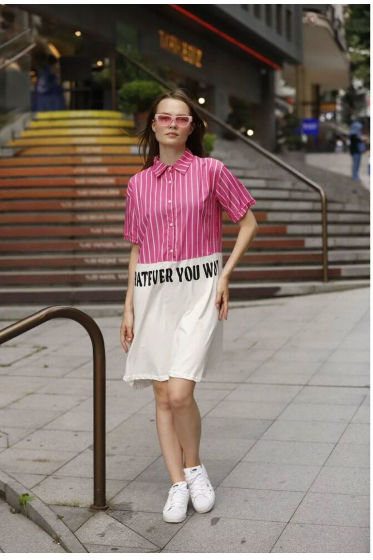 Butik TWİST MODEL BASKILI PENYE MİX ELBİSE