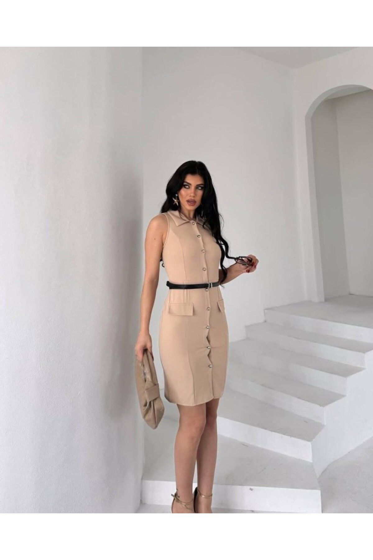 velmorafashion GÖMLEK YAKA ELBİSE