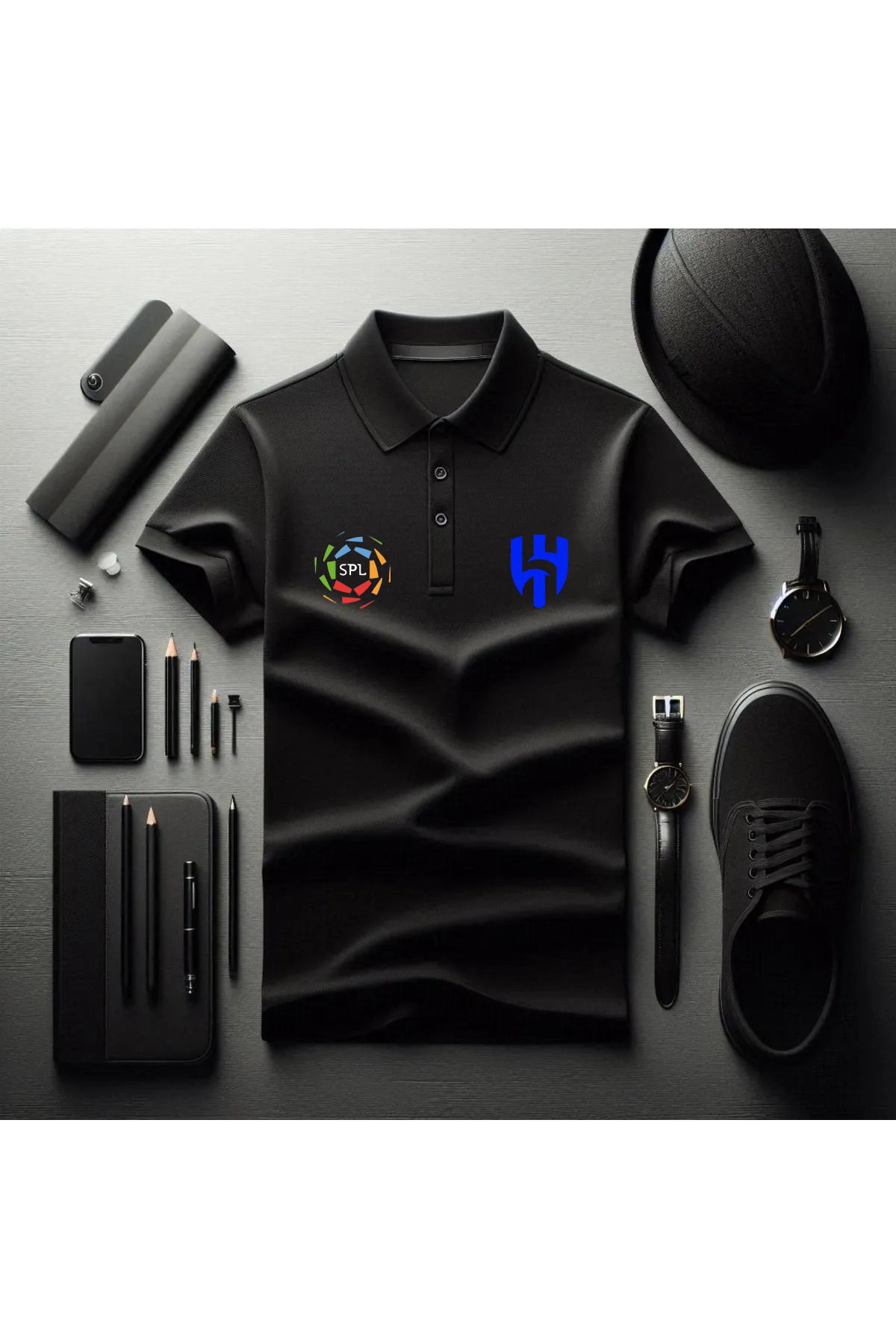 Pisa Art AL HİLAL SUUDİ PRO LİGİ ÖZEL TASARIM POLO YAKA T-SHIRT
