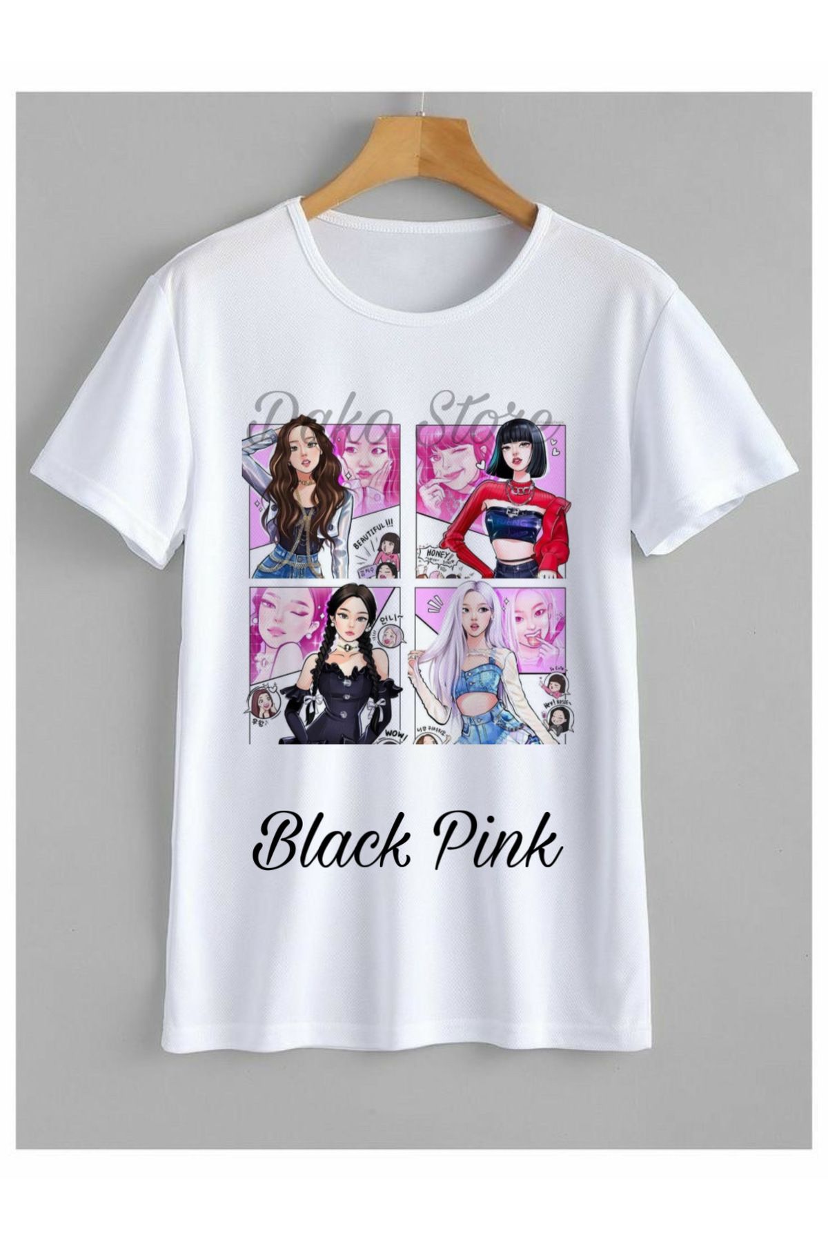 Pisa Art Black Pink Özel Baskı Tişört