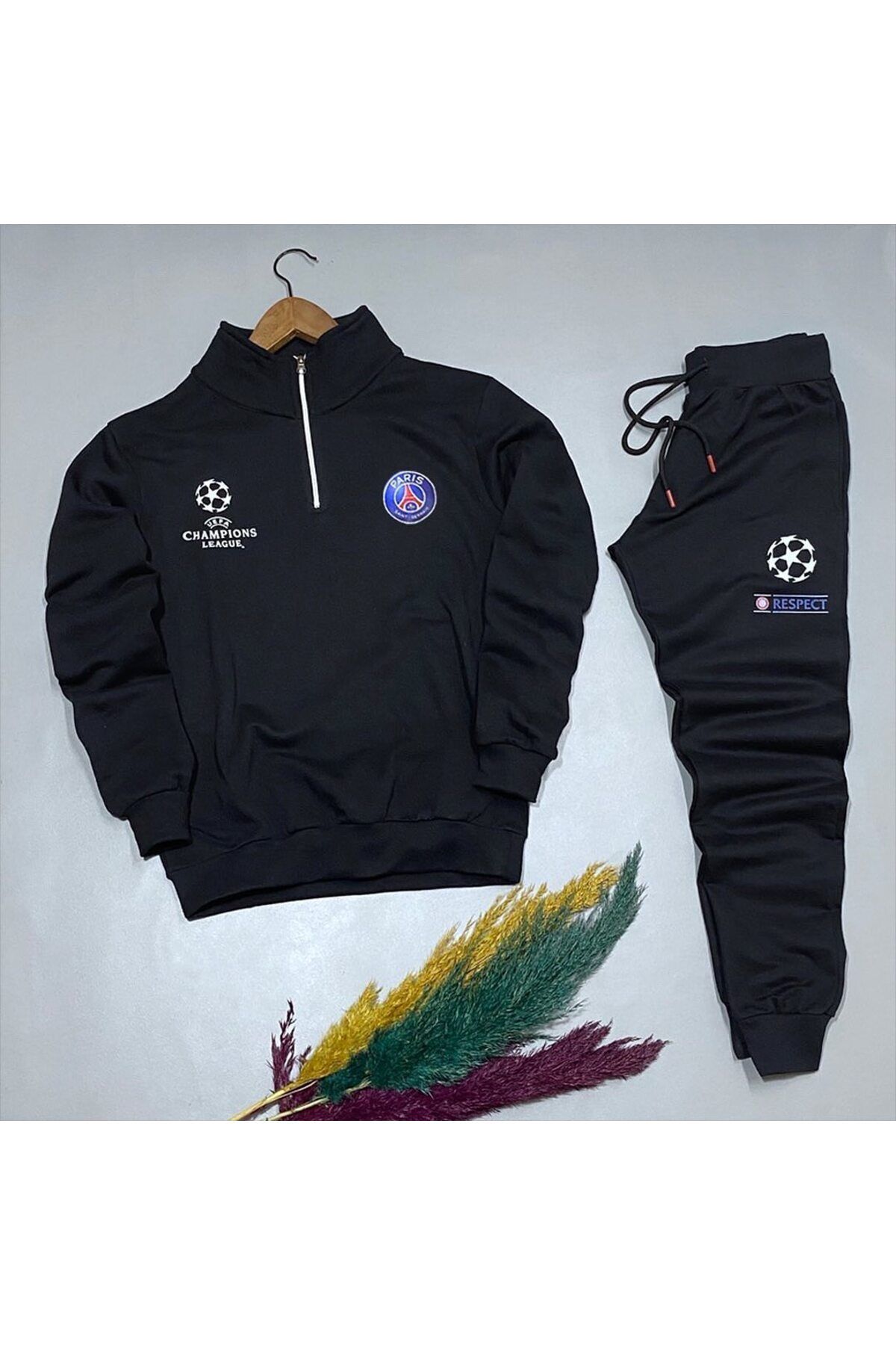 Pisa Art Yarım Fermuarlı Polar Sweat + Eşofman