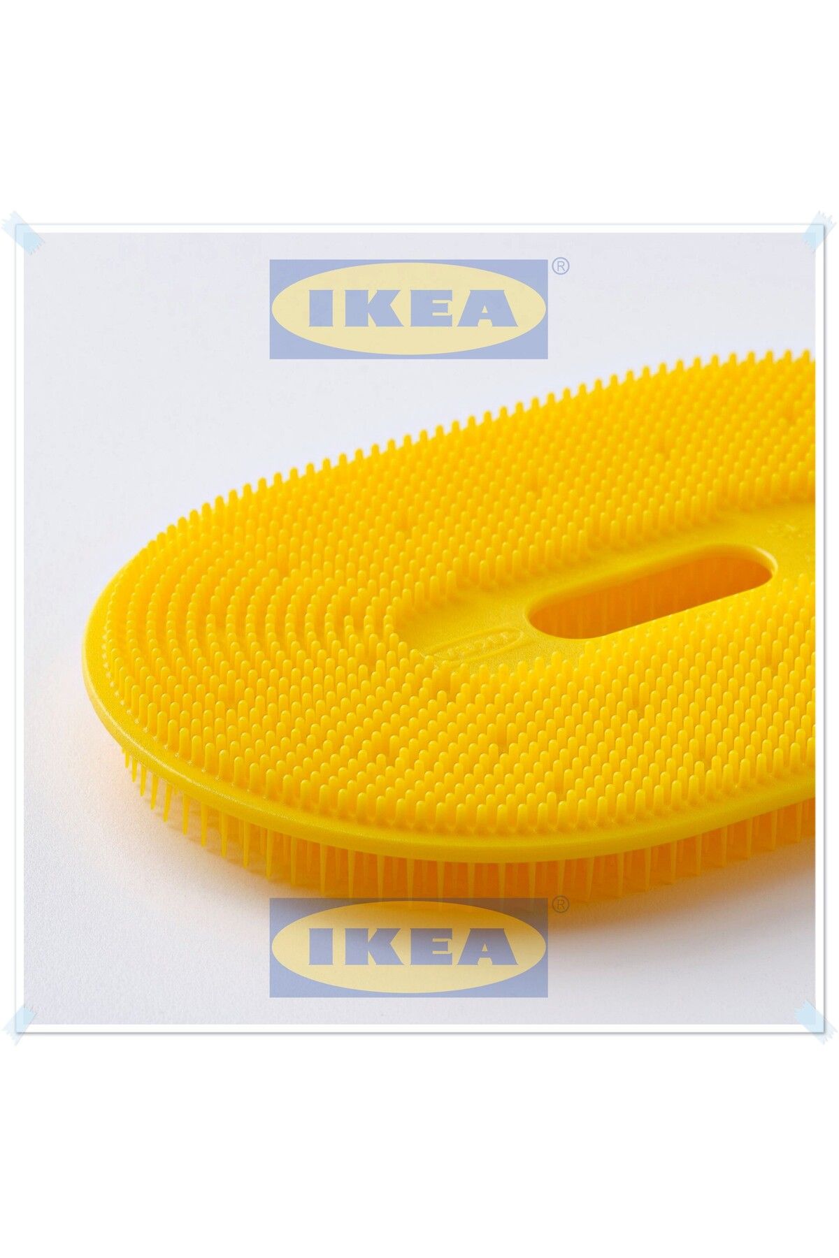 IKEA Uppfylld Sarı Renk Sebze Yıkayıcı Fırça, 2 Farklı Yüzey, 12x8 Cm