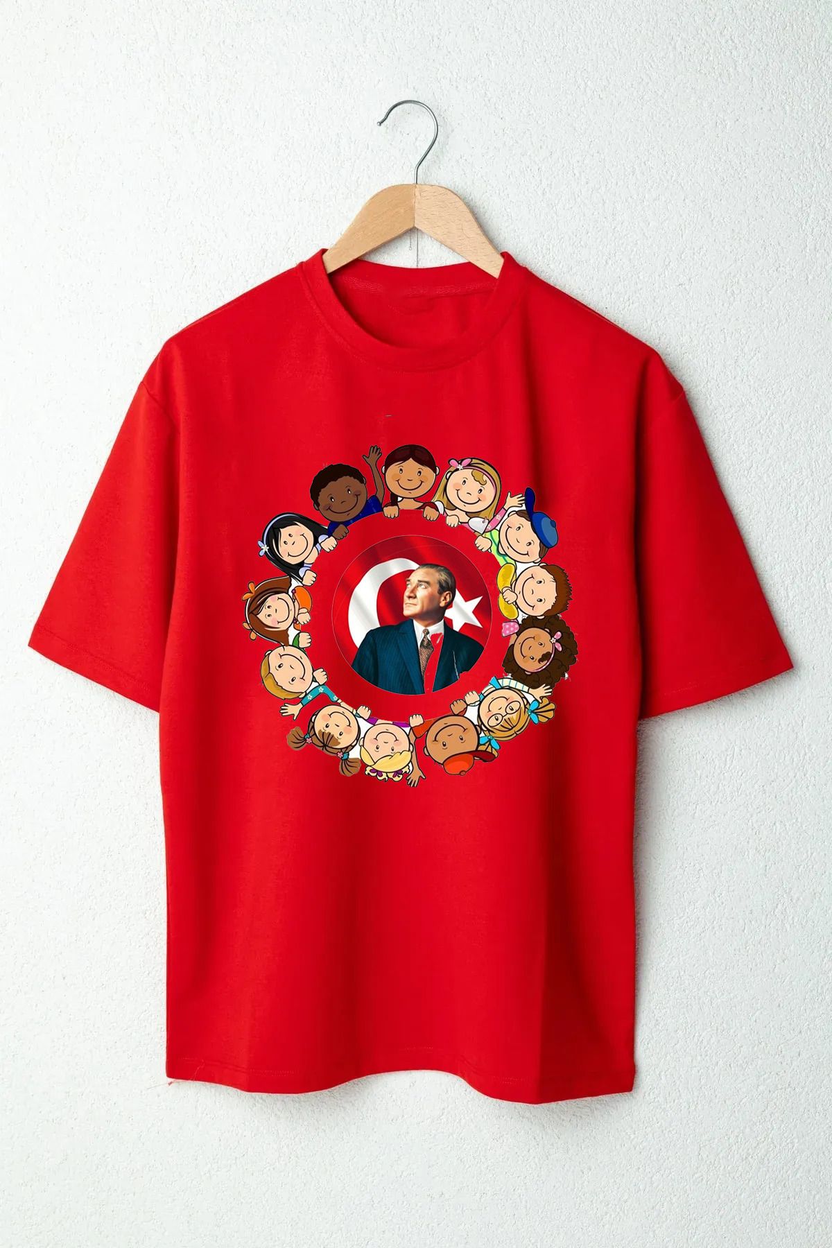 Pisa Art 23 Nisan Ulusal Egemenlik ve Çocuk Bayramı Temalı Çocuk ve Yetişkin T-shirt