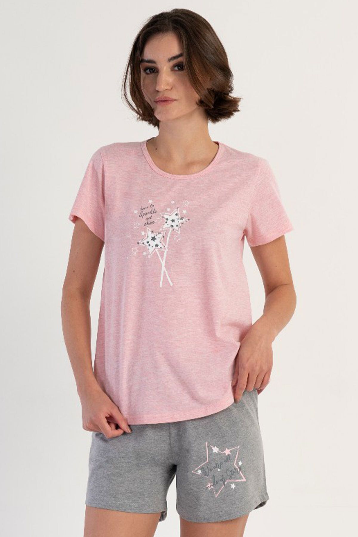 VİENETTA Kadın Kısa Kol Şortlu Pijama Takım , 312012