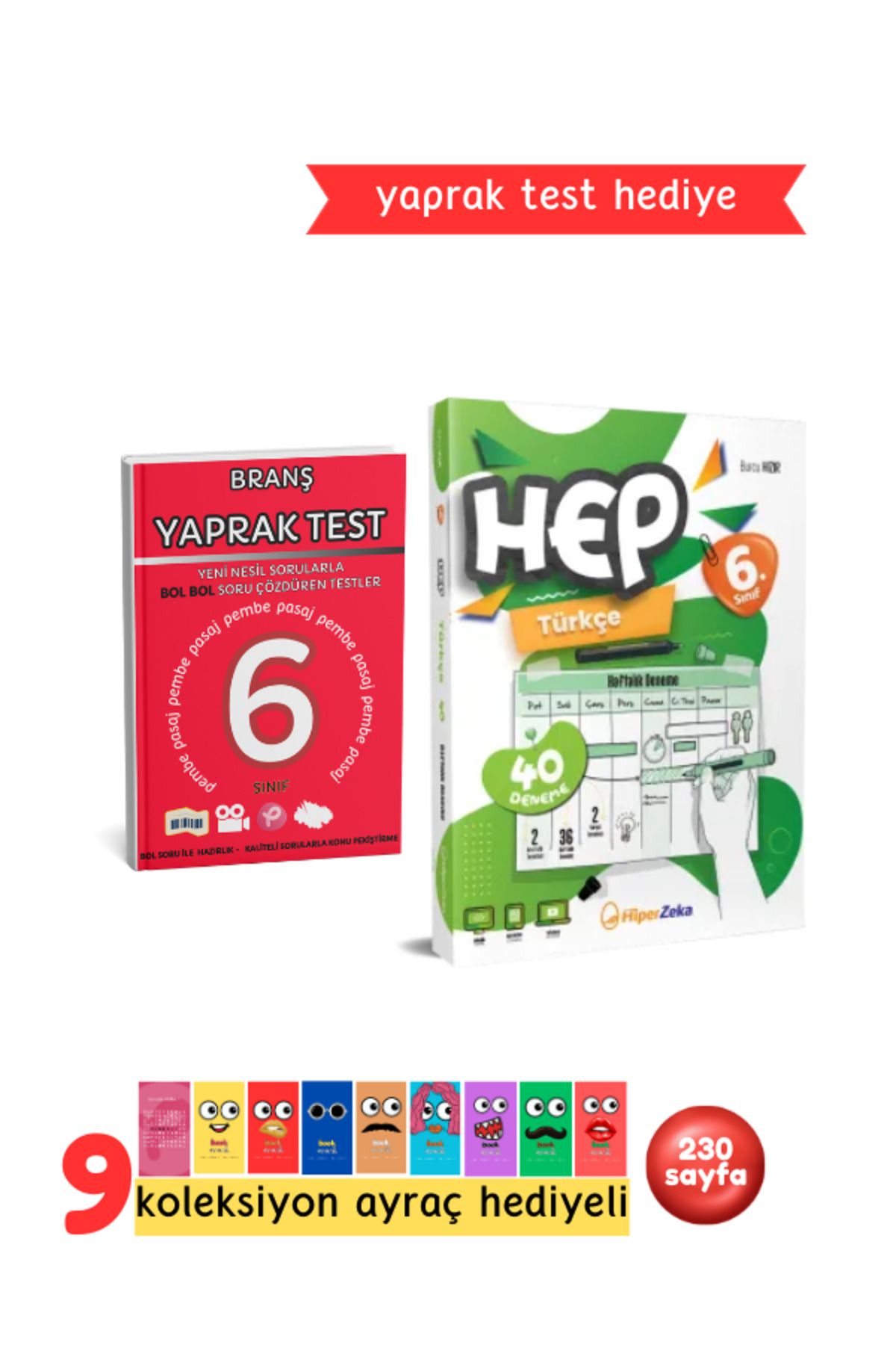Pembe Yayınevi Hiper Zeka Yayınları 6. Sınıf Haftalık HEP Türkçe 40 Deneme