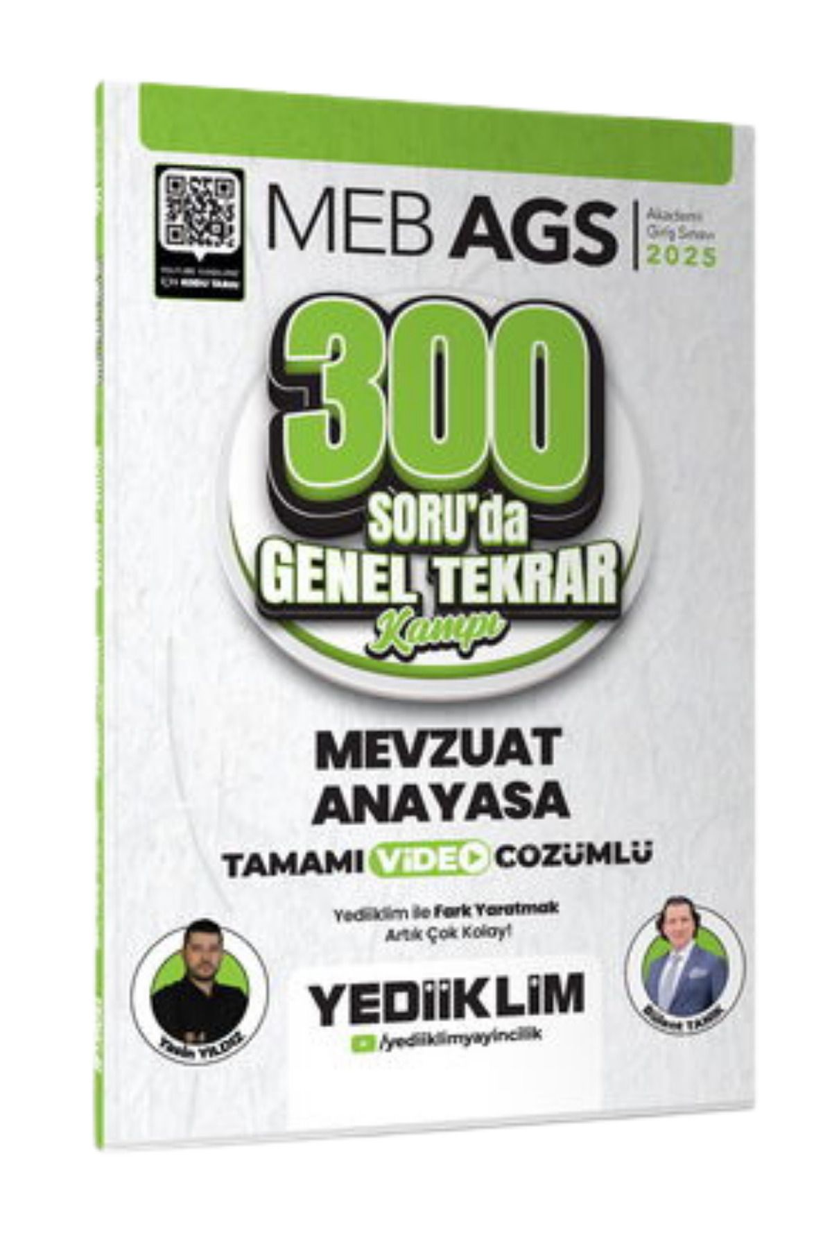 Yediiklim Yayınları 2025 MEB-AGS Mevzuat Anayasa 300 Soruda Video Çözümlü Genel Tekrar Kampı