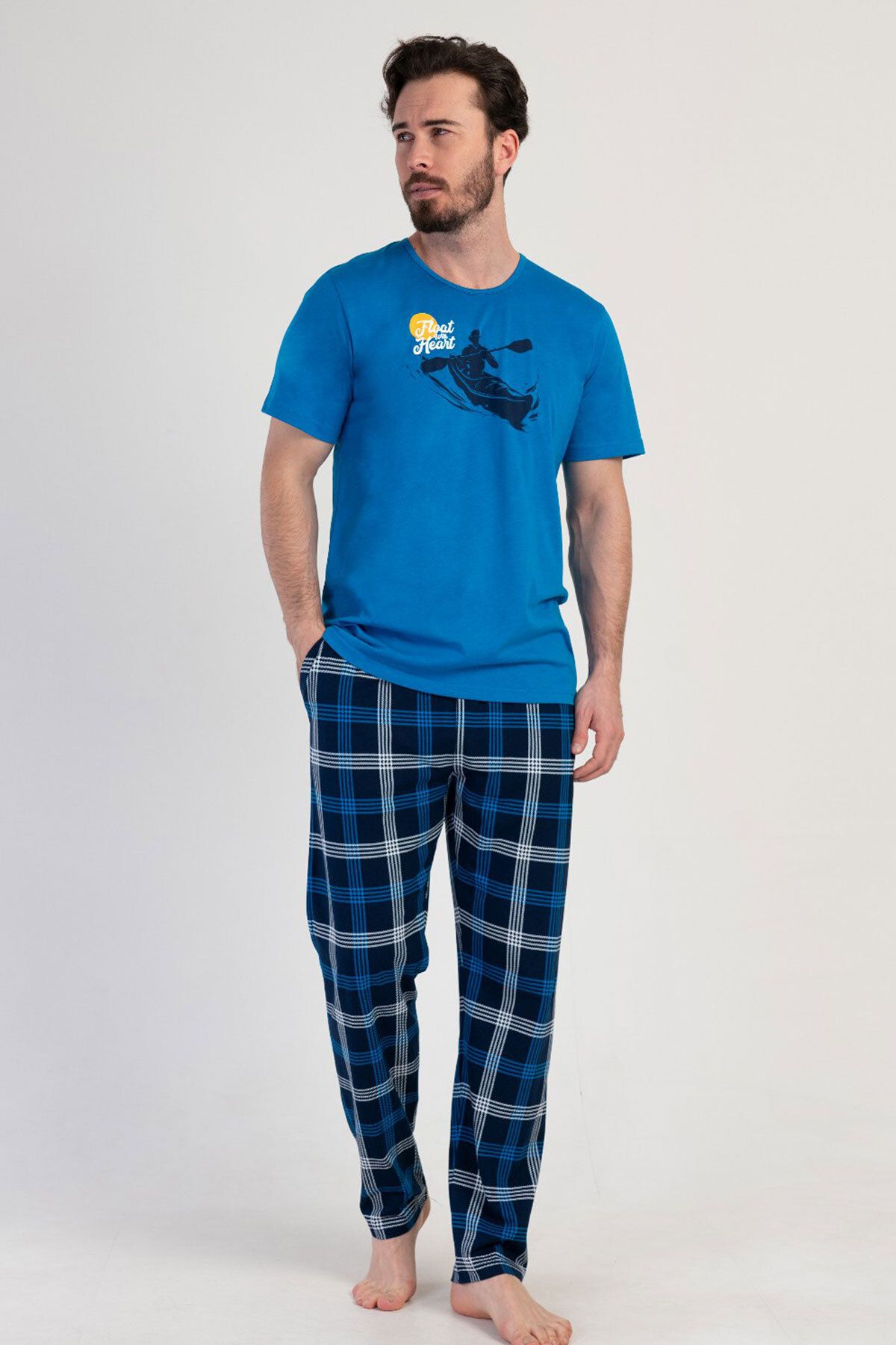 VİENETTA Pamuklu Erkek Kısa Kol Pijama Takım , 311158