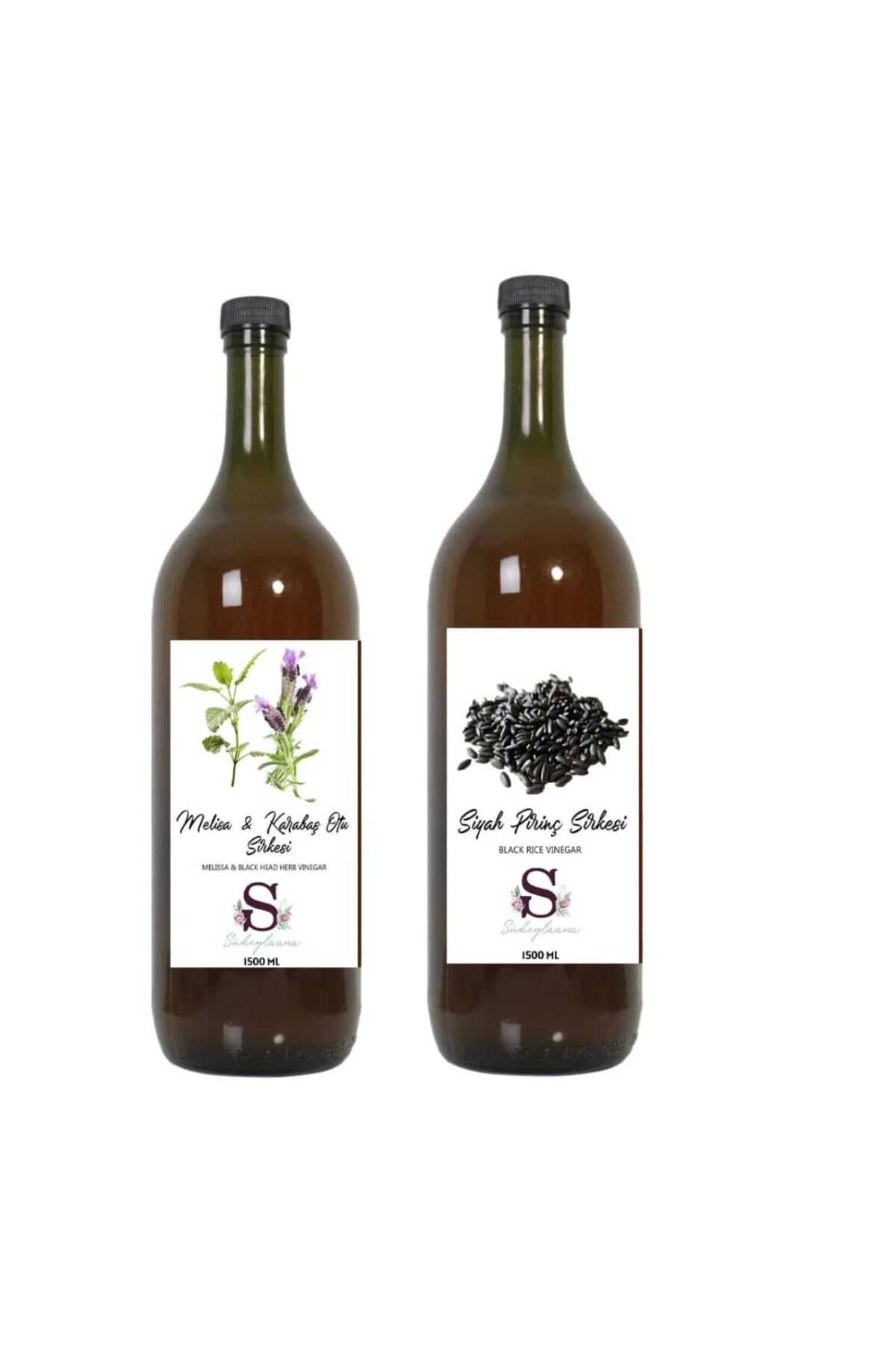 Süheylaana Doğal Melisa & Karabaş Otu Sirkesi 1500 Ml - Siyah Pirinç Sirkesi 1500 Ml