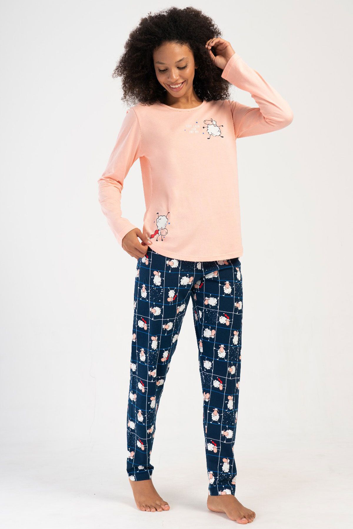 VİENETTA Pamuklu Kadın Uzun Kol Pijama Takım , 405235