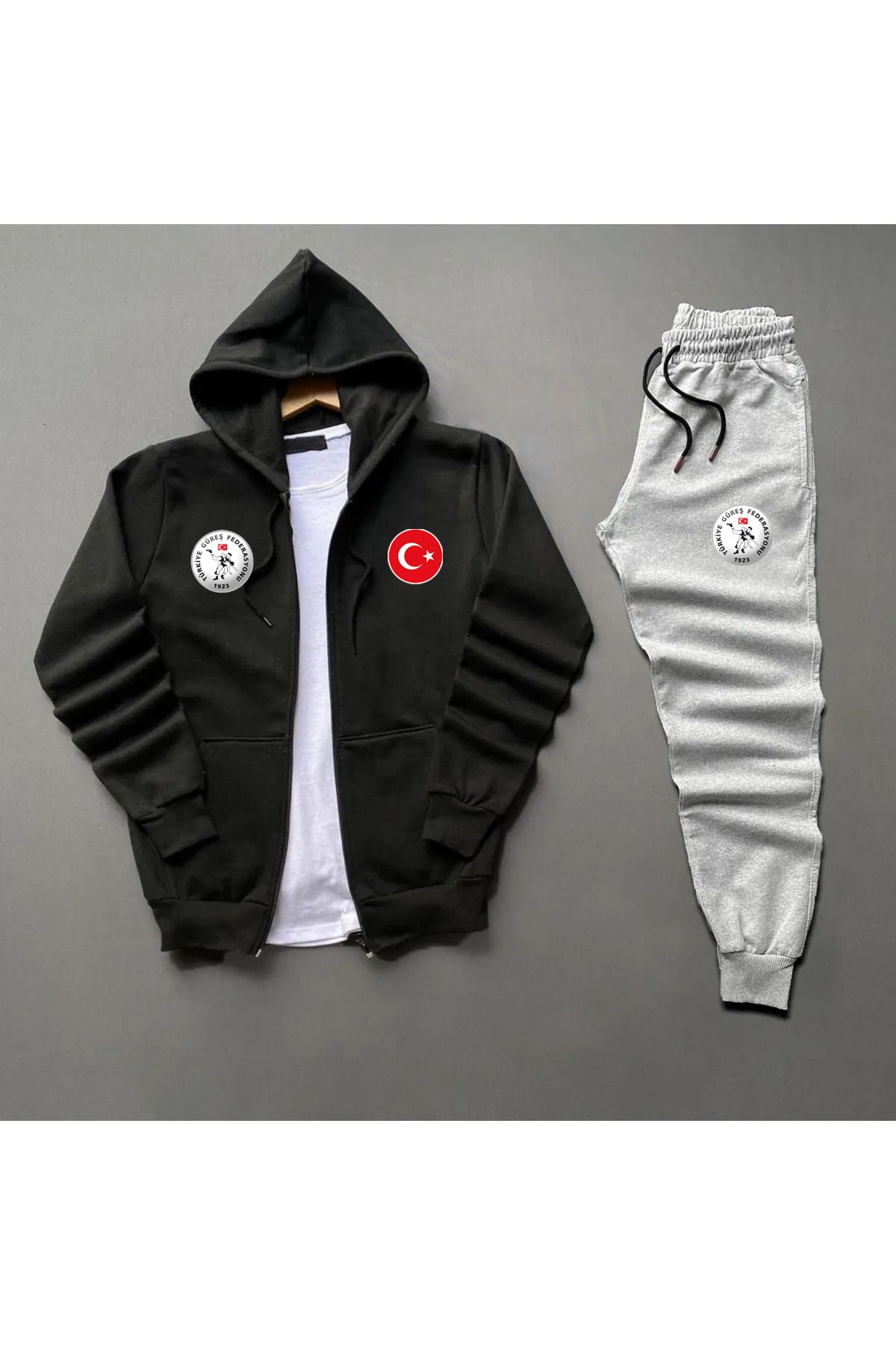 Pisa Art Güreş Milli Takım Eşefmon alt+ Fermuarlı Swaetshirt 2li Kombin Unisex Yüksel Kalite