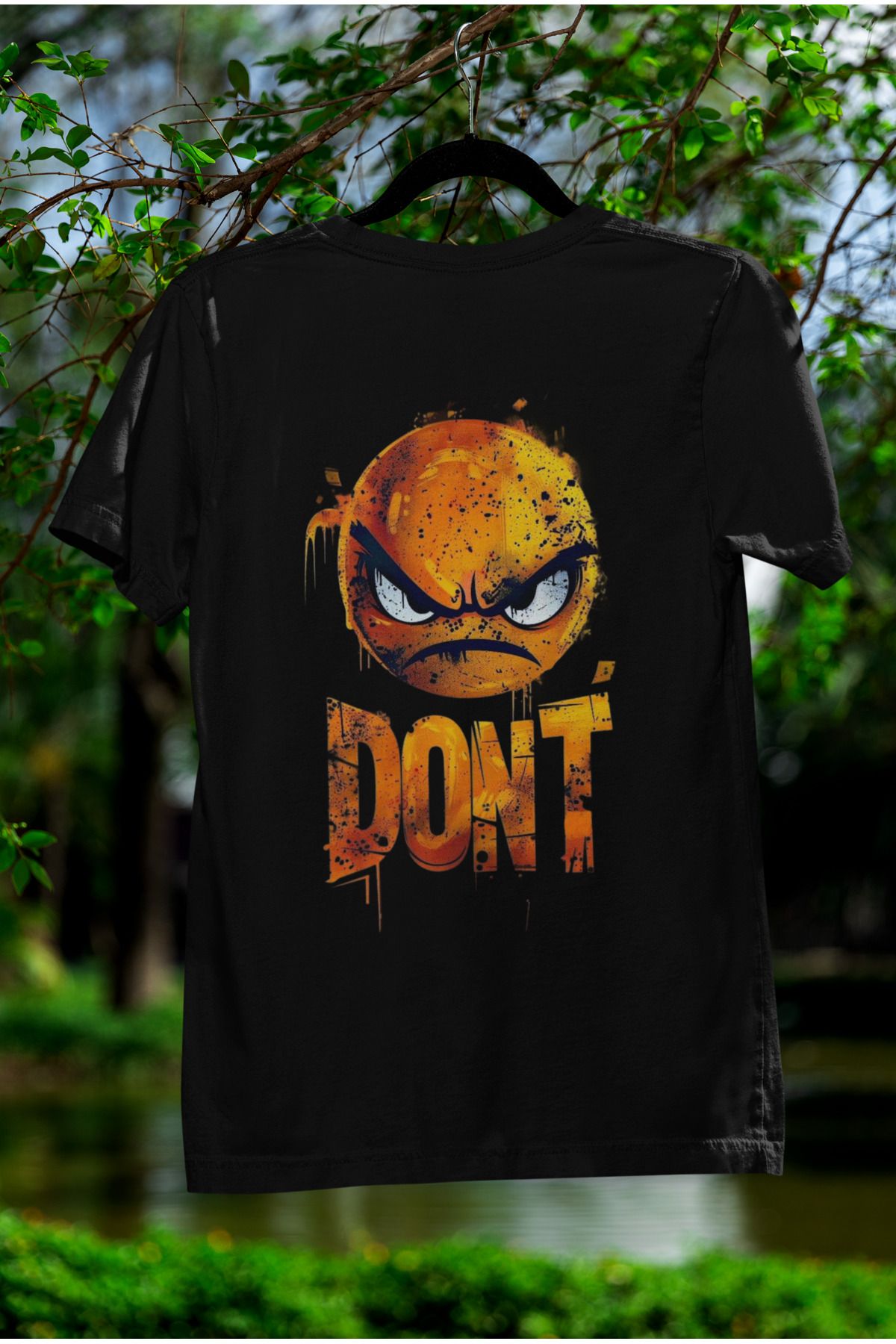 MAGORS DONT SIRT BASKILI BİSİKLET YAKA PAMUKLU OVERSIZE KALIP KISA KOLLU TSHIRT