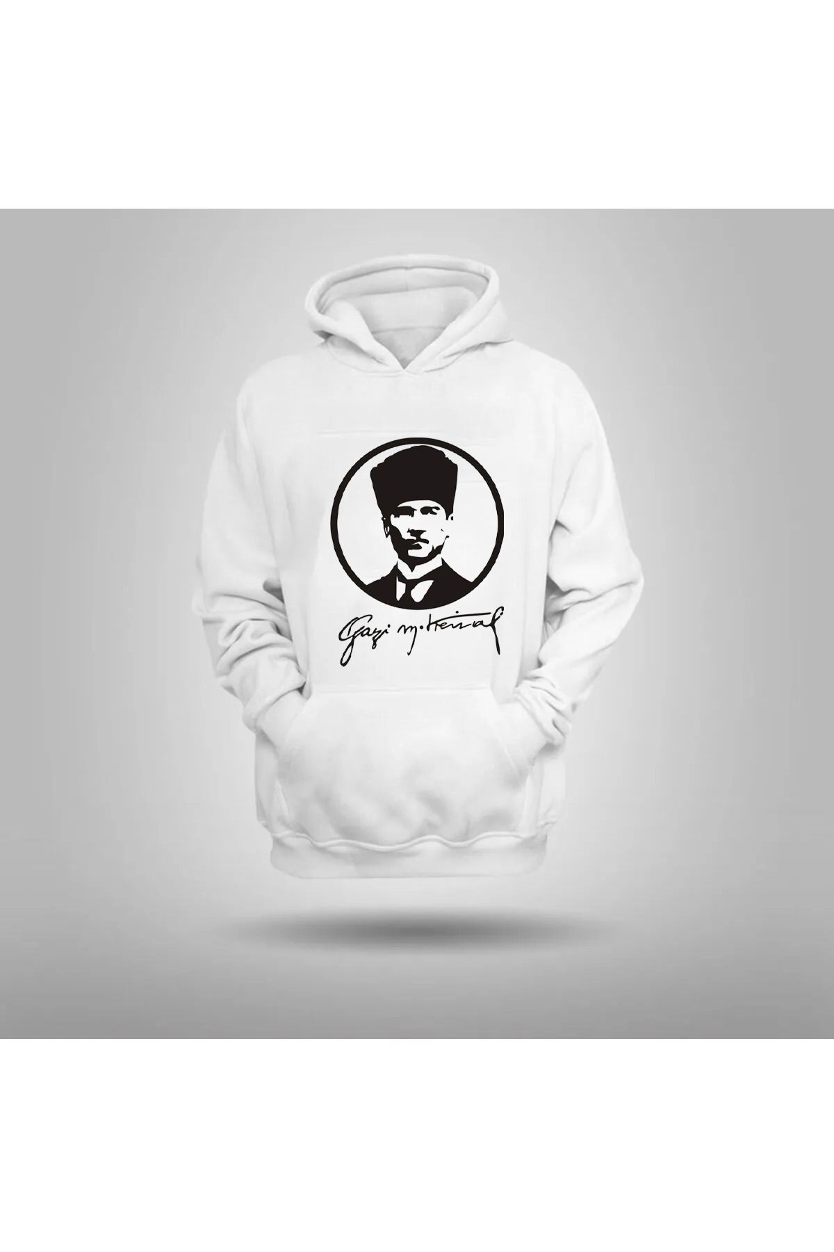 Pisa Art Mustafa Kemal Atatürk Kalpaklı Özel Tasarım Kapşonlu Sweatshirt