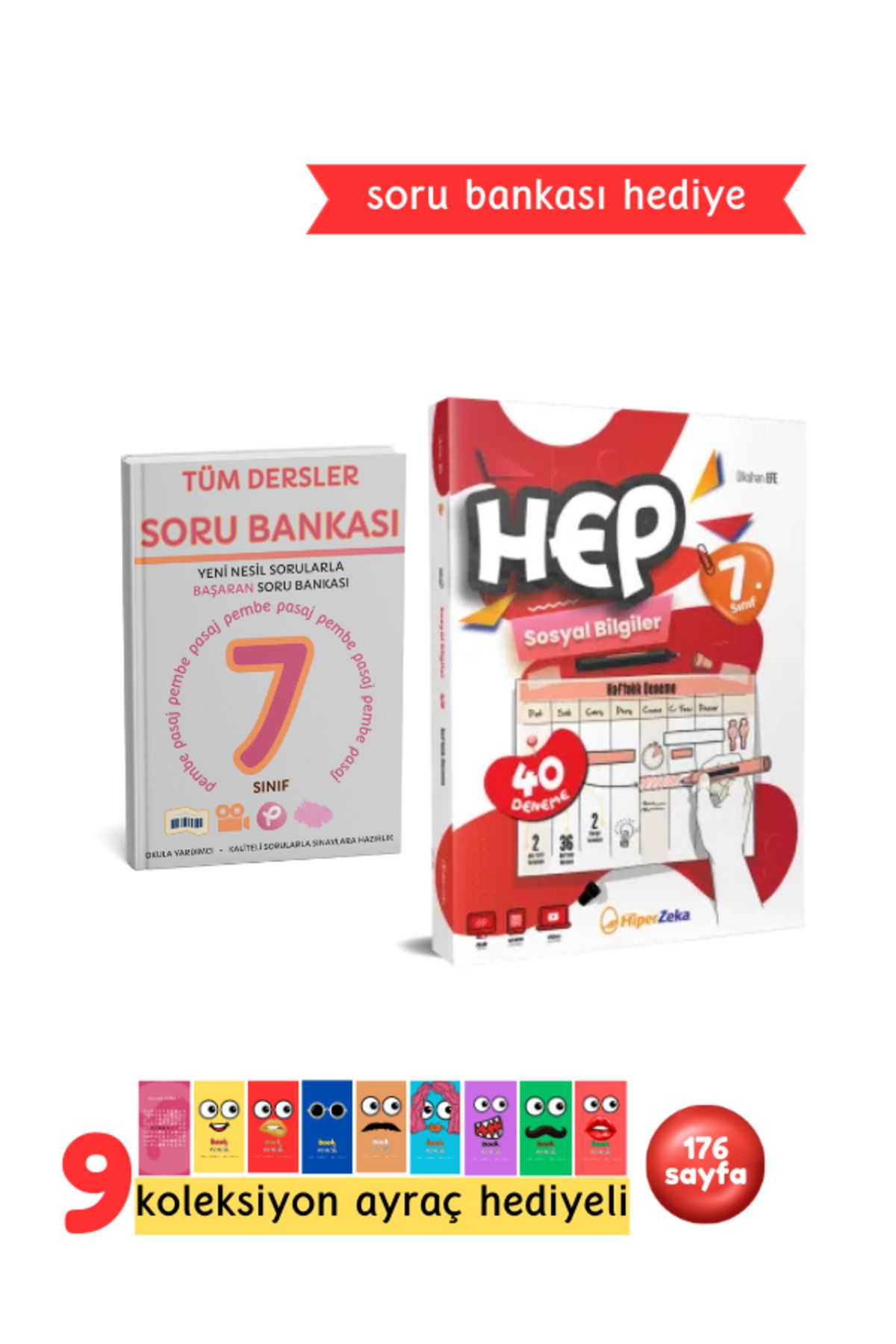 Pembe Yayınevi Hiper Zeka Yayınları 7. Sınıf Haftalık HEP Sosyal 40 Deneme