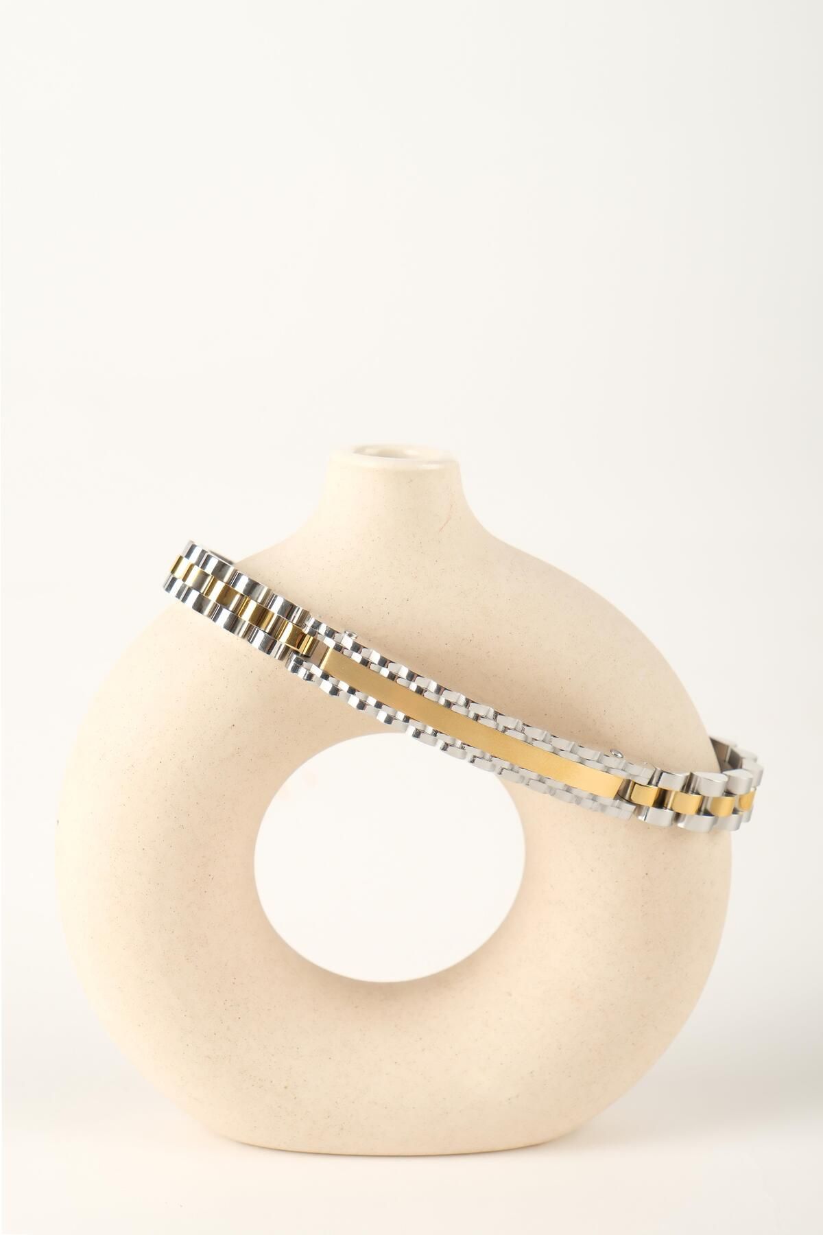WATCHOFROYAL VERVE SILVER GOLD ÇELİK BİLEKLİK
