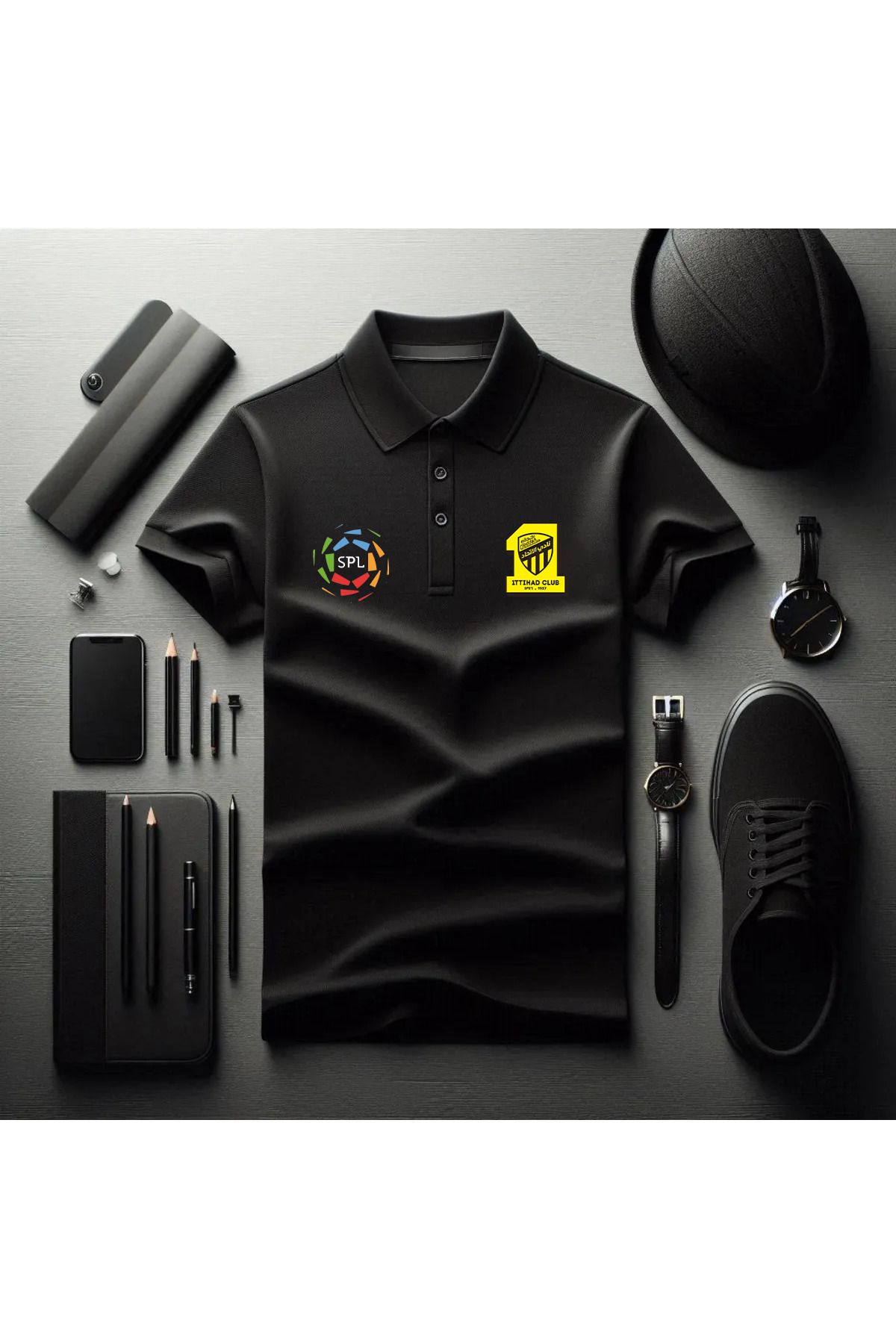Pisa Art AL İTTİHAD SUUDİ PRO LİGİ ÖZEL TASARIM POLO YAKA T-SHIRT