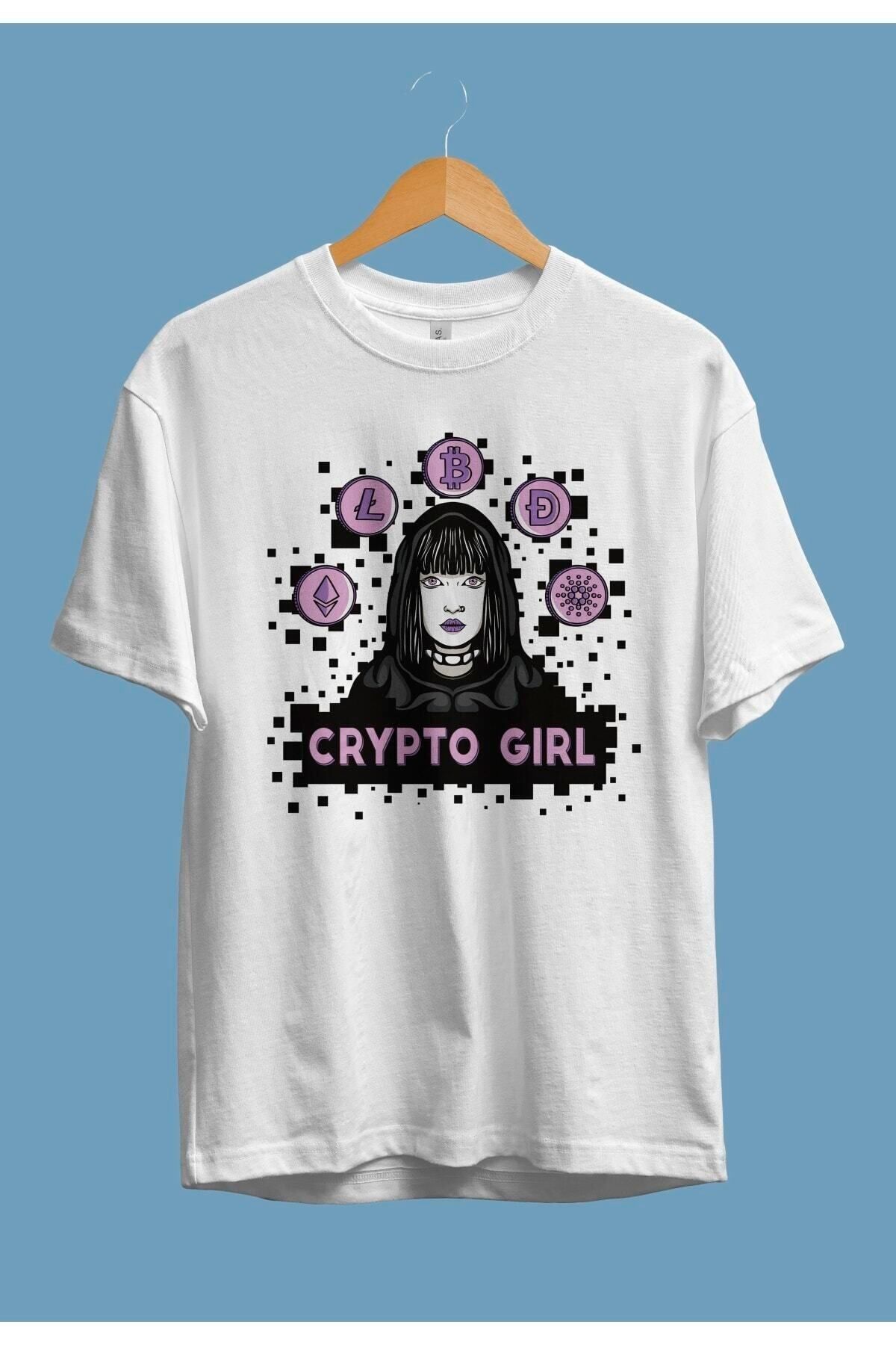 Pisa Art Oversize Ekonomi Yatırım Dolar Euro Bitcoin Crypto Kız Tasarım Baskılı Unisex Tişört