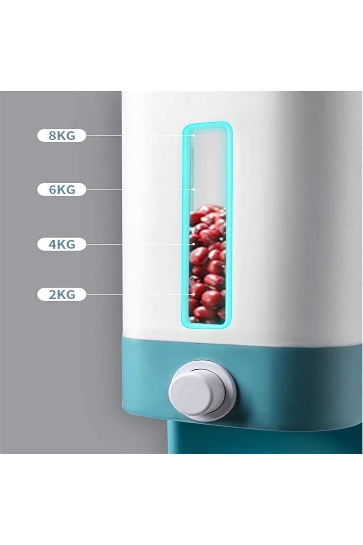 موزع الحبوب بسعة 11لتر مع كوب قياس بدرج واحد محكم الغلق ومقاوم للرطوبة لتخزين الأرز و كورن فليكس